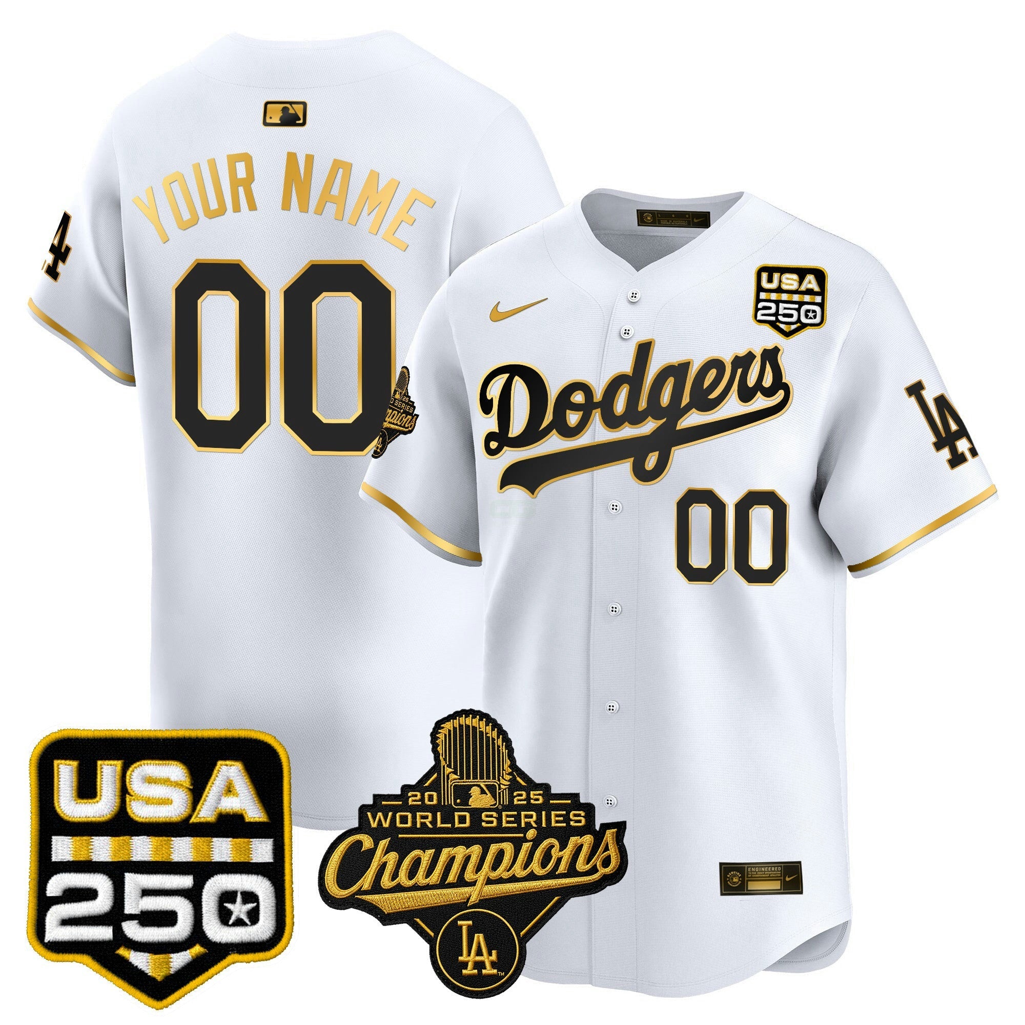 Camisa MLB 2025 World Series Champions & 250America Patch Vapor Premier Limited Jersey