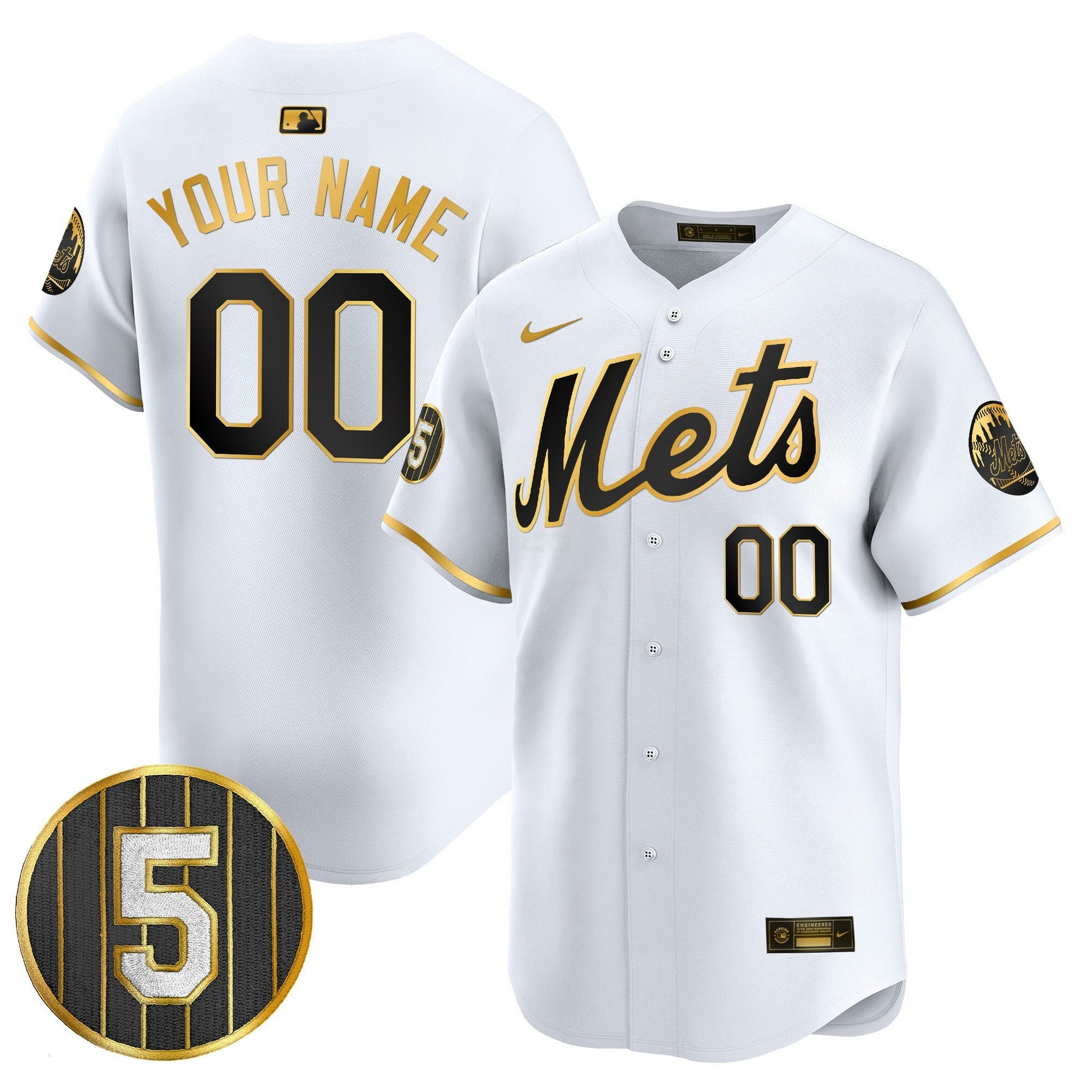 Camisa MLB #5 David Wright Number Retirement Patch Vapor Premier Limited Jersey