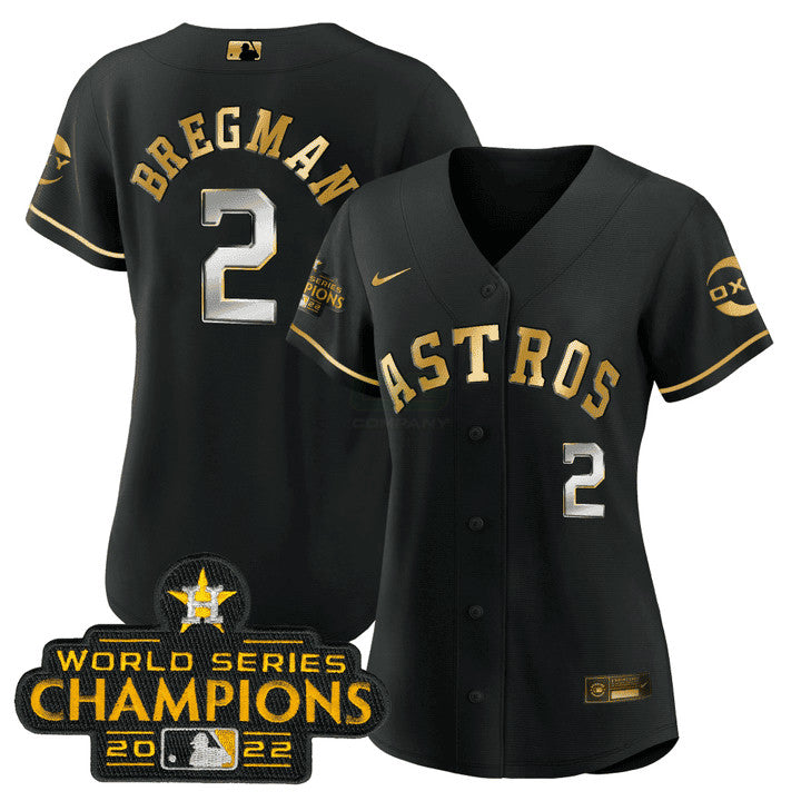 Camisa MLB Alex Bregman Houston Black Gold Rush Jersey