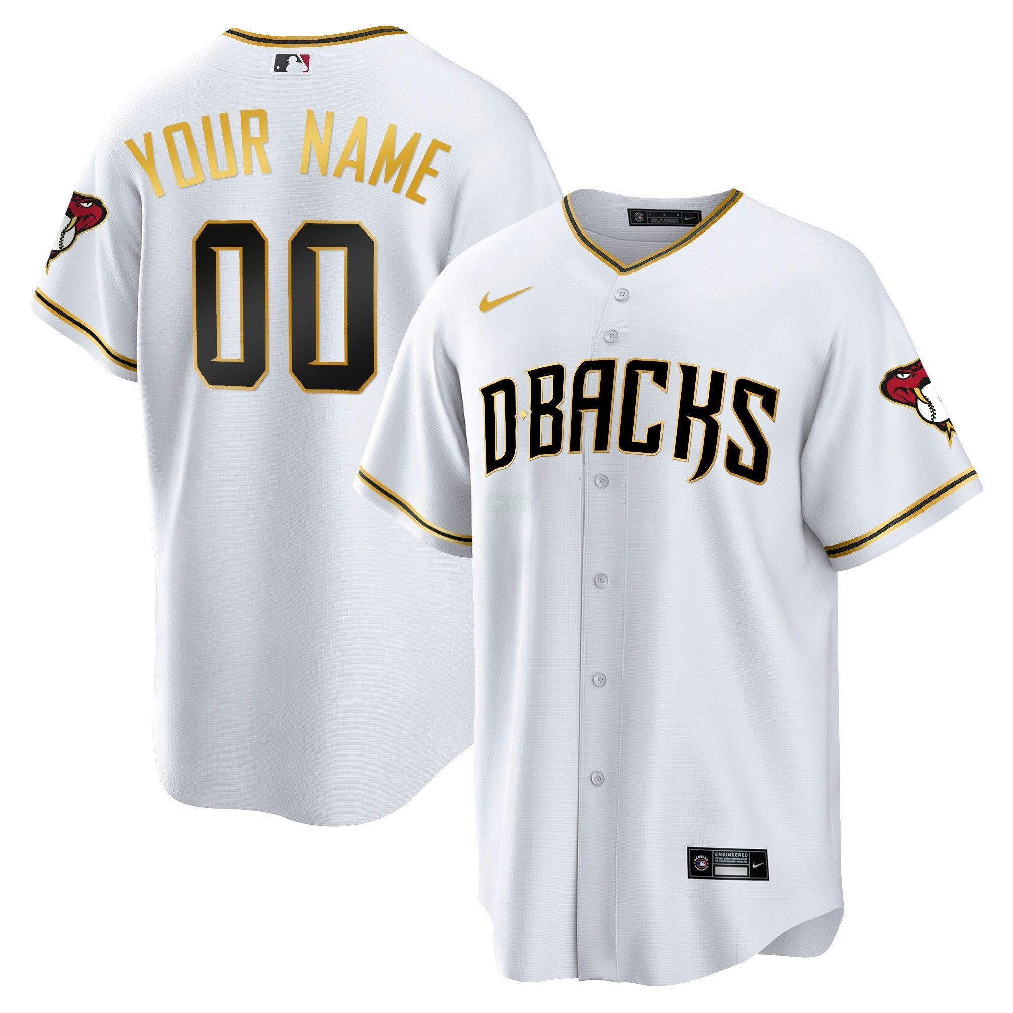Camisa MLB Arizona Cool Base Dourada Trim Jersey
