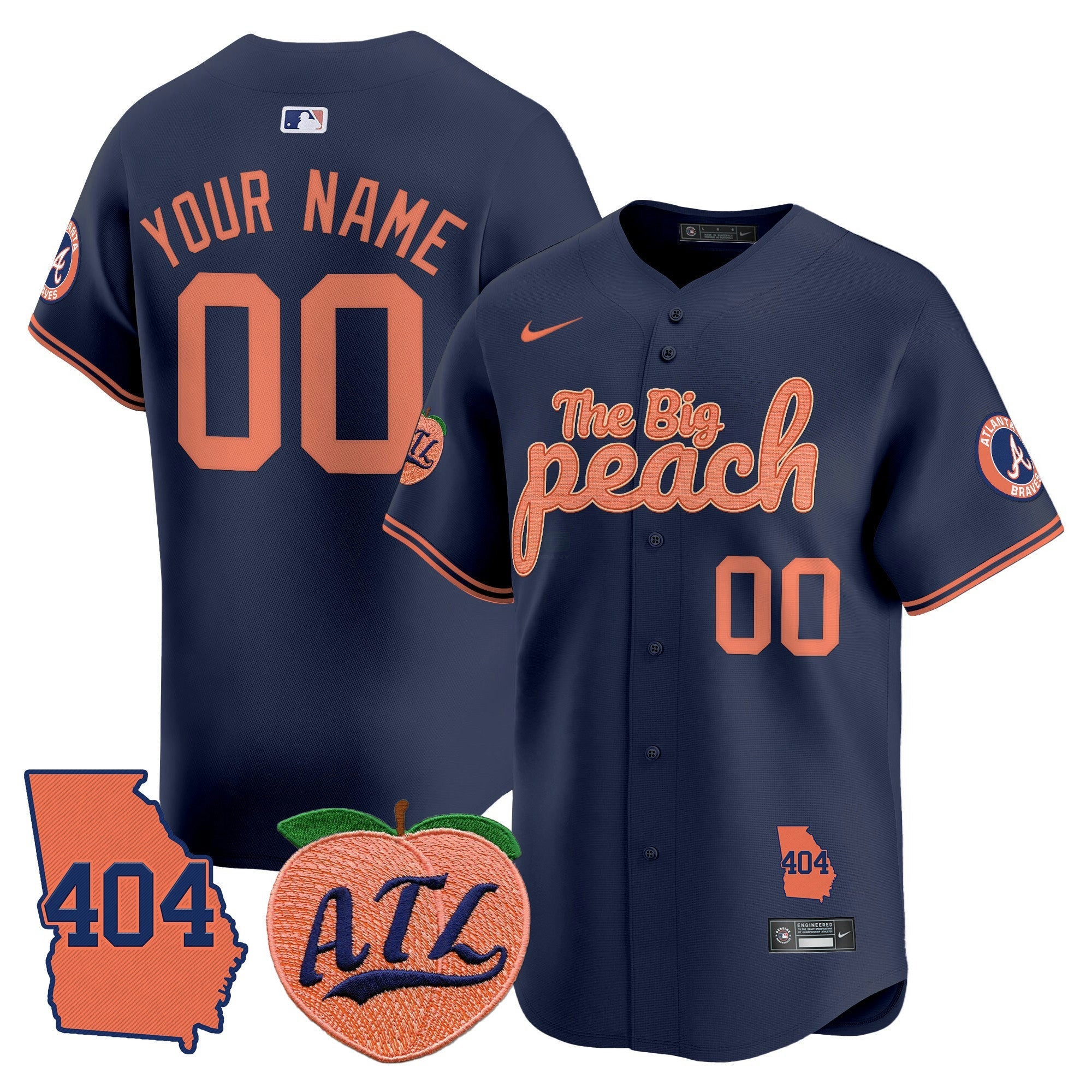 Camisa MLB Atlanta 404 & The Big Peach Vapor Premier Limited Jersey