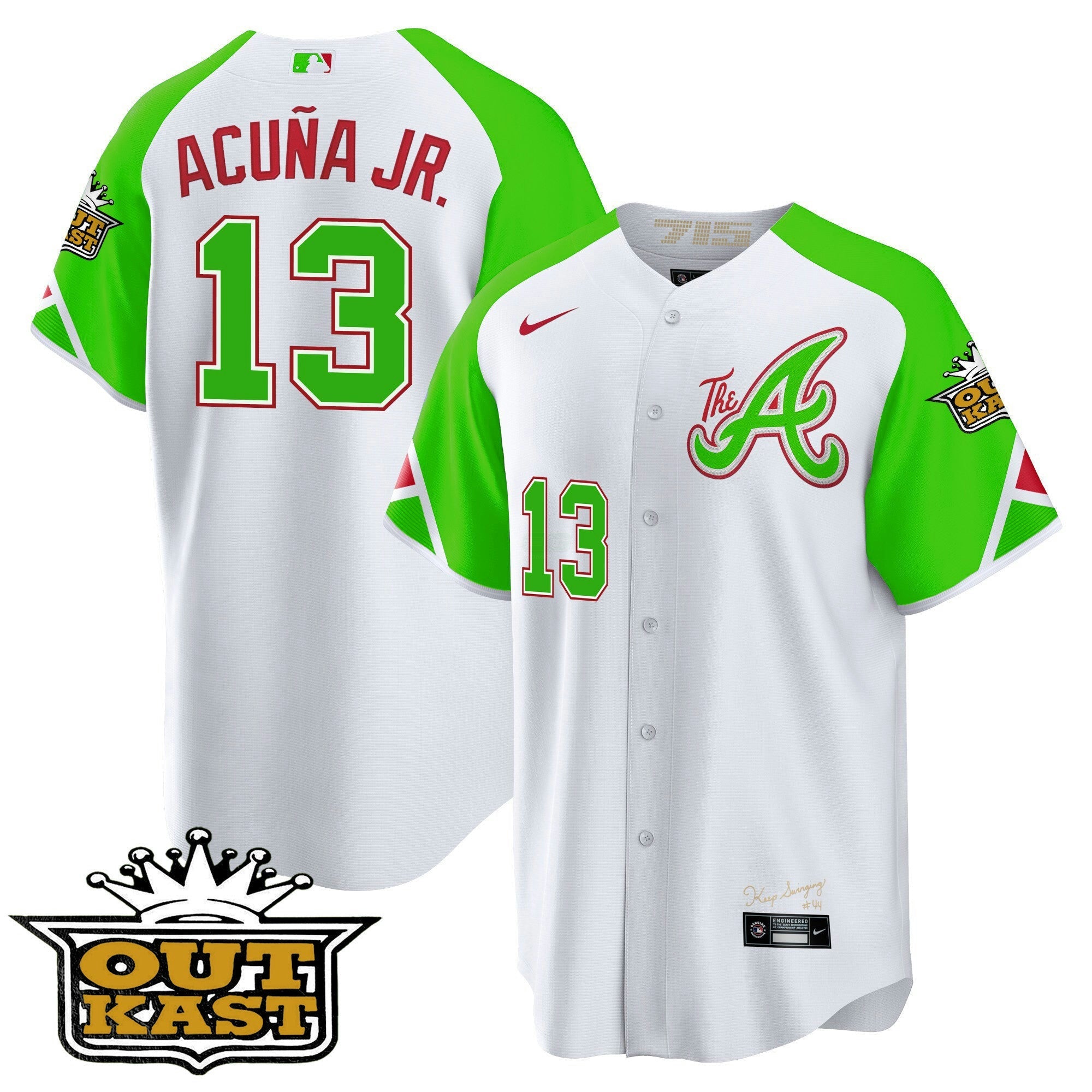 Camisa MLB Atlanta Atliens 2023 City Connect Bright Verde Cool Base Jersey