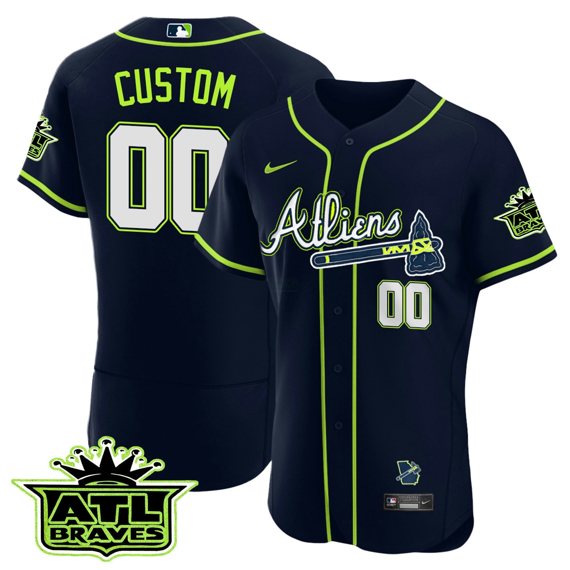 Camisa MLB Atlanta Atliens ATL Patch Flex Base Jersey