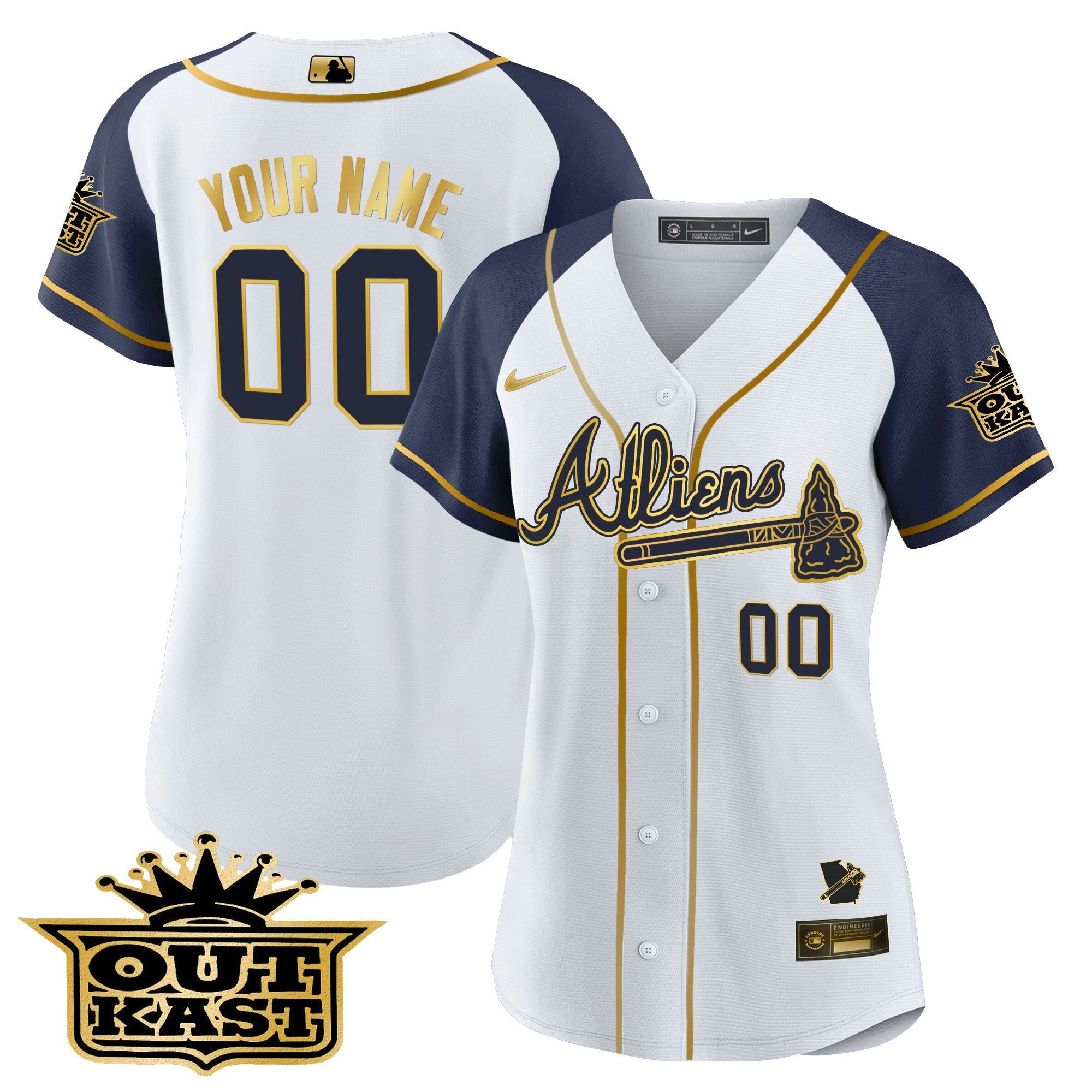 Camisa MLB Atlanta Atliens Gold Alternativa Cool Base Jersey