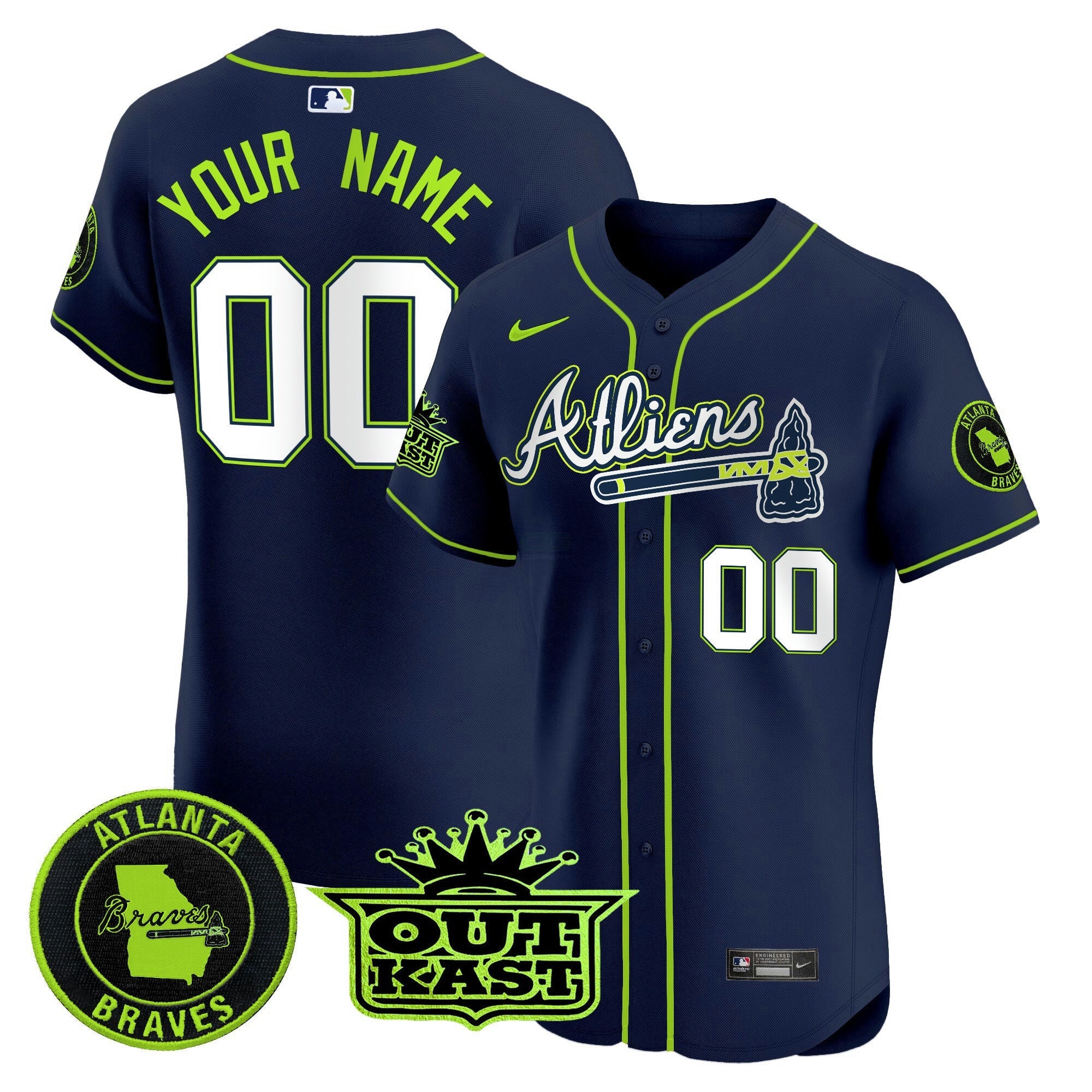 Camisa MLB Atlanta Atliens Vapor Premier Elite Jersey