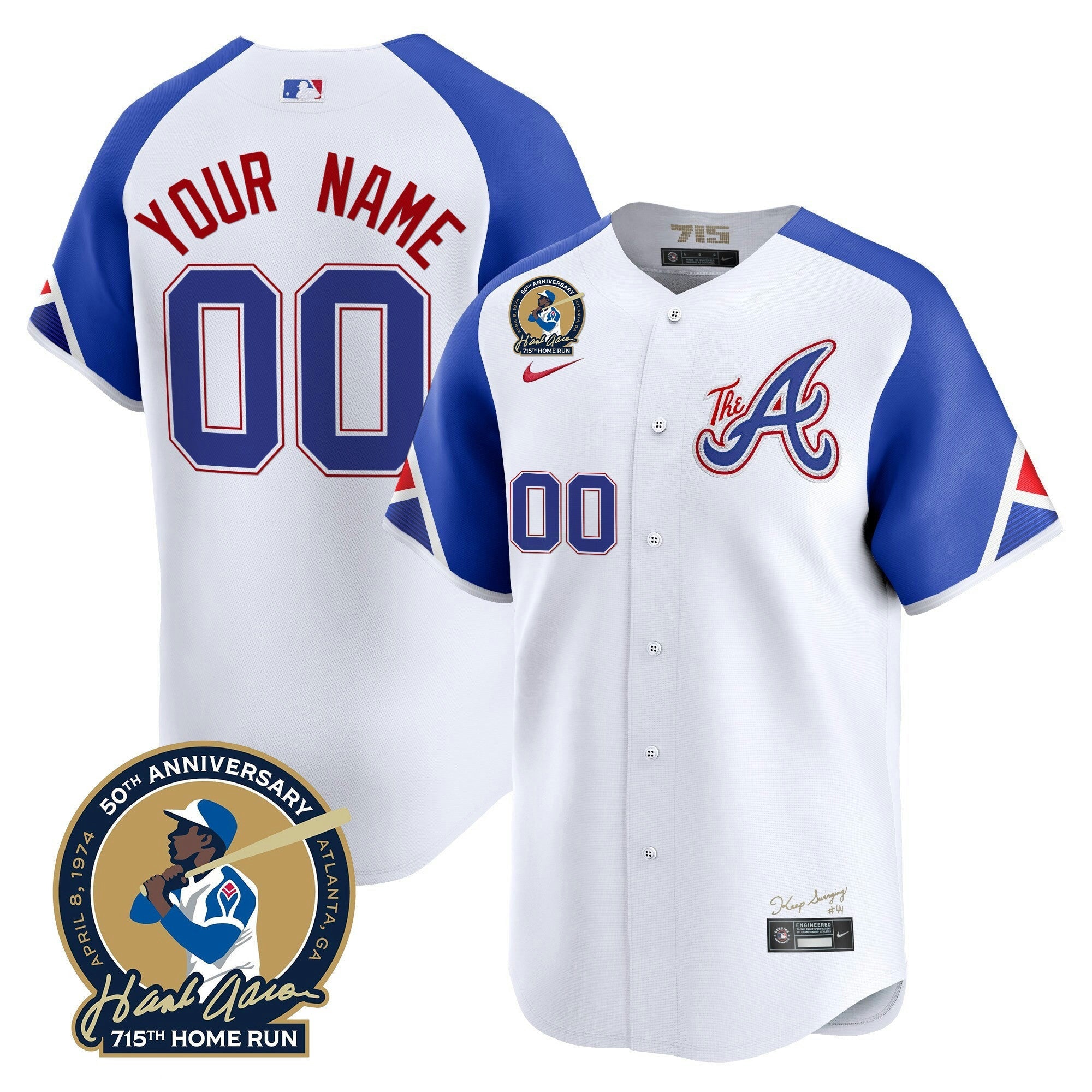 Camisa MLB Atlanta Hank Aaron 715th Home Run Patch Vapor Premier Limited Jersey