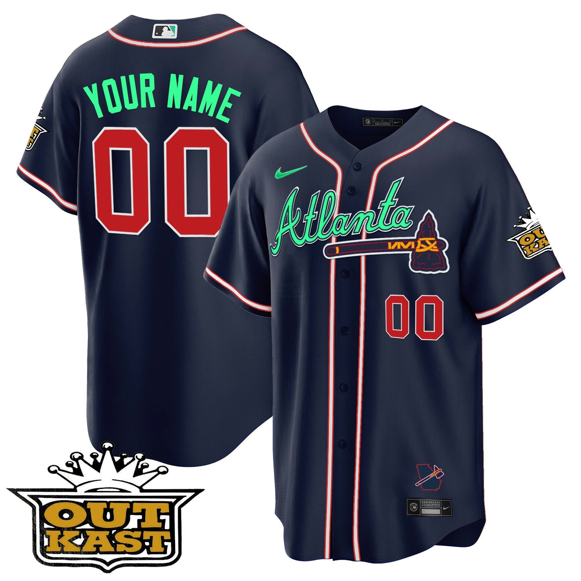 Camisa MLB Atlanta Outkast Cool Base Jersey V3 – Galaxy Version – Stitched