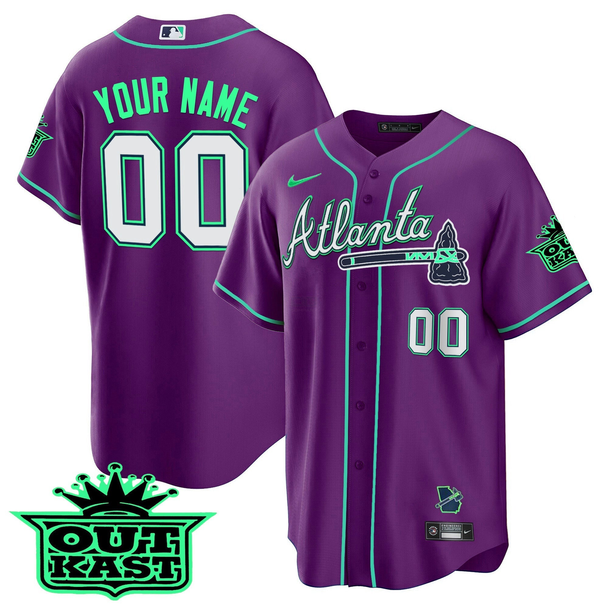 Camisa MLB Atlanta Outkast Cool Base Jersey V3 – Galaxy Version – Stitched