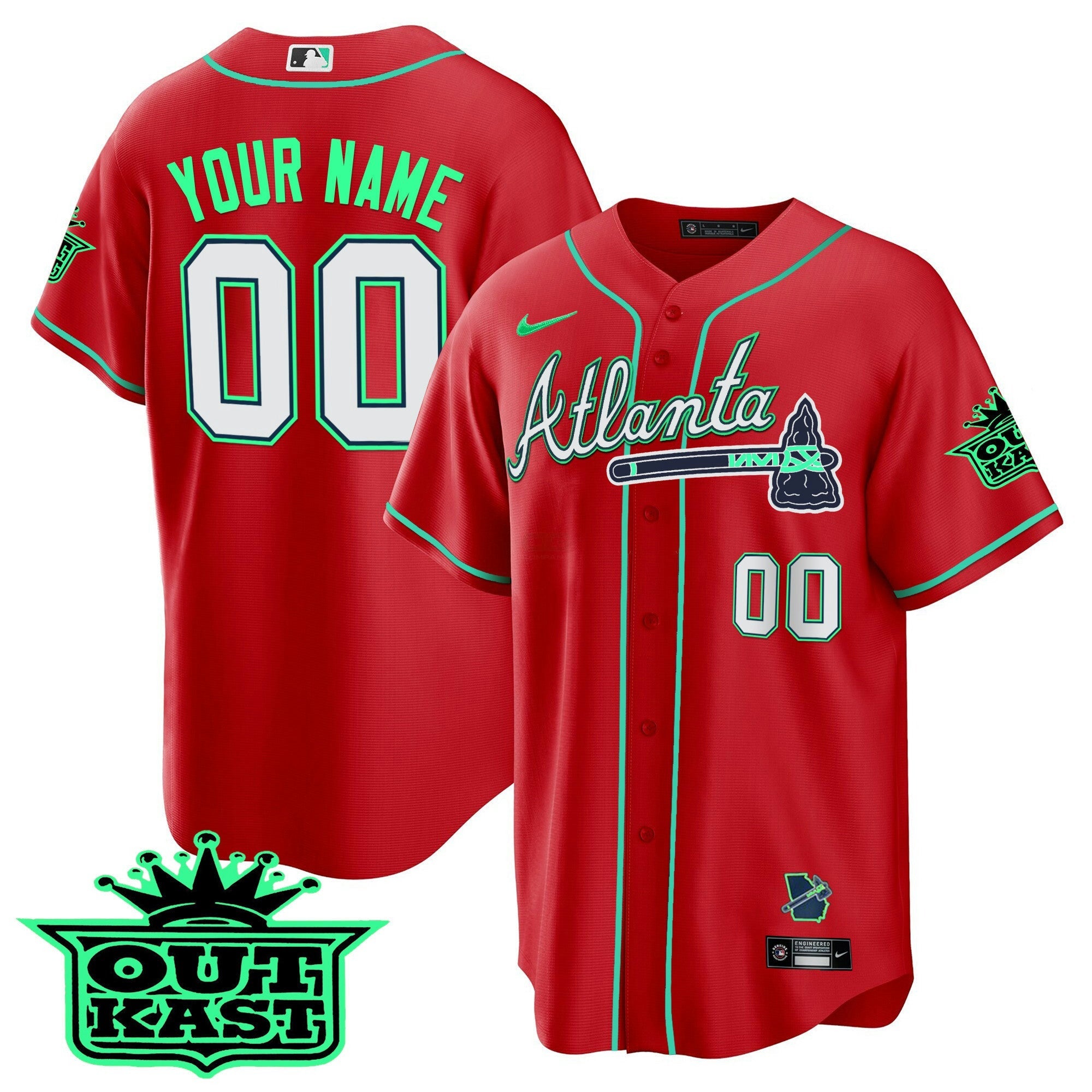 Camisa MLB Atlanta Outkast Cool Base Jersey V3 – Galaxy Version – Stitched