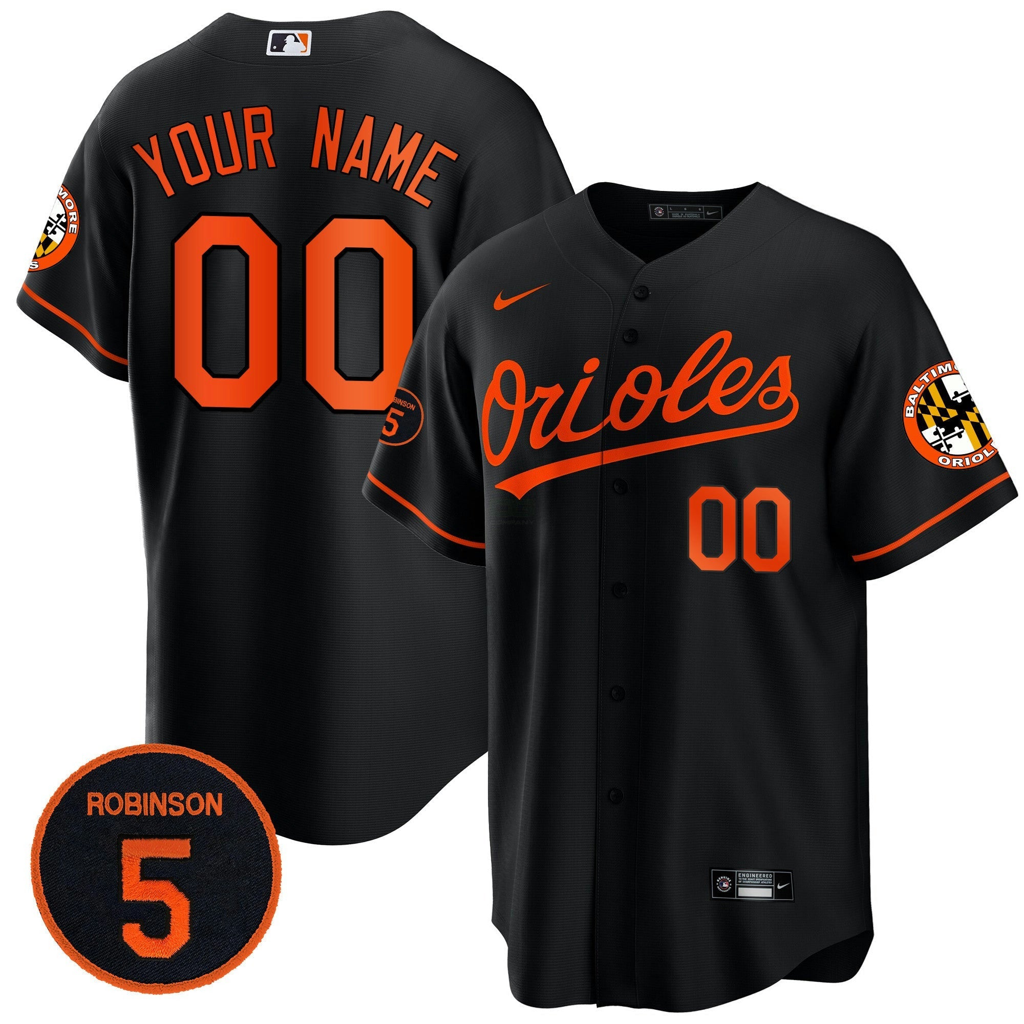 Camisa MLB Baltimore Robinson Patch Cool Base Jersey