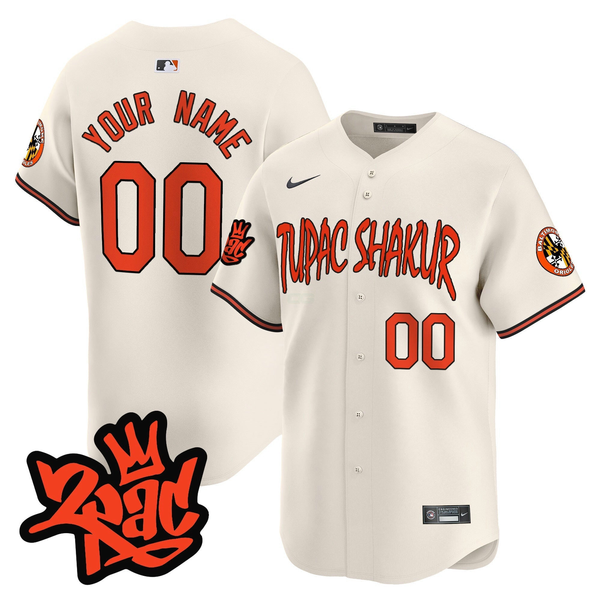 Camisa MLB Baltimore Tupac Shakur Vapor Premier Limited Jersey