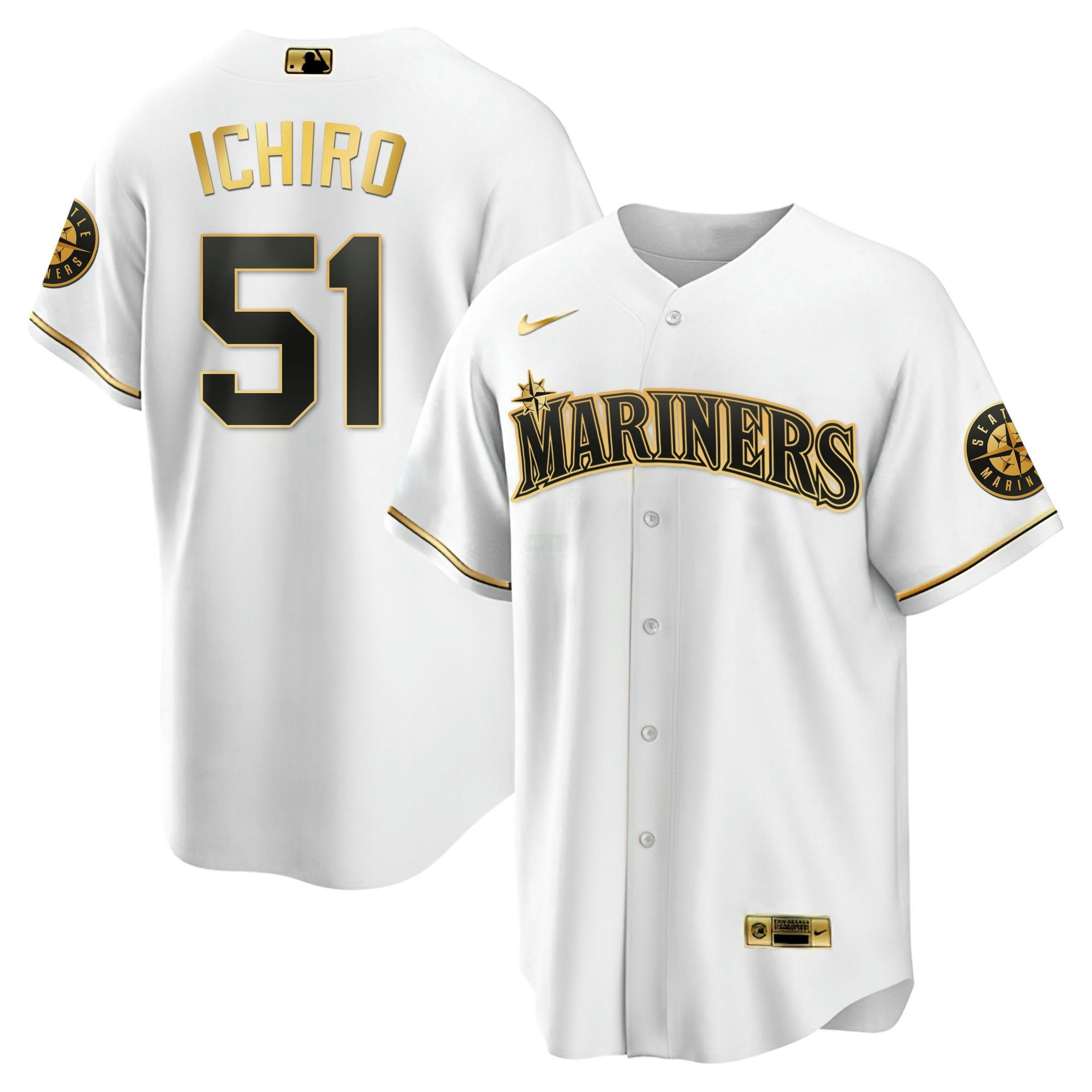 Camisa MLB Branca Dourada & Preta Dourada Jersey