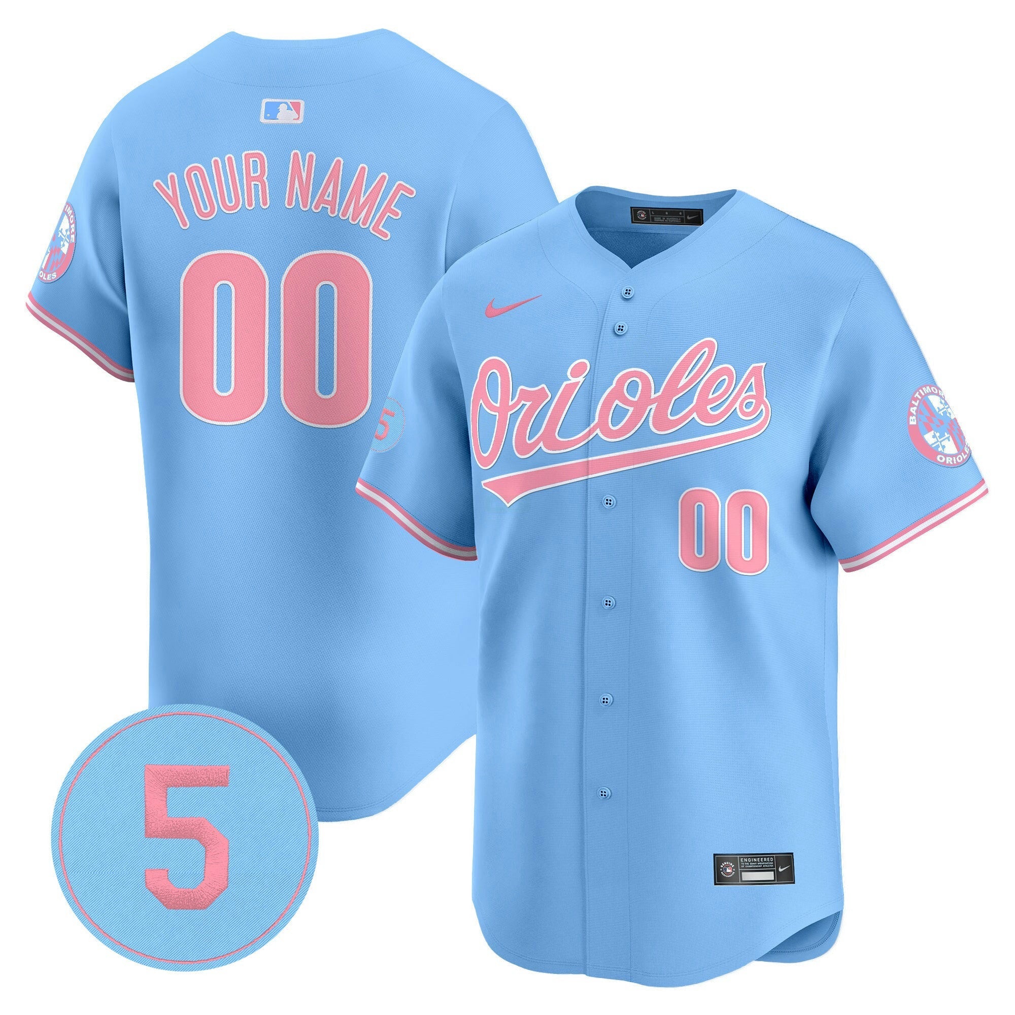 Camisa MLB Bubblegum Pink Robinson Patch Vapor Premier Limited Jersey