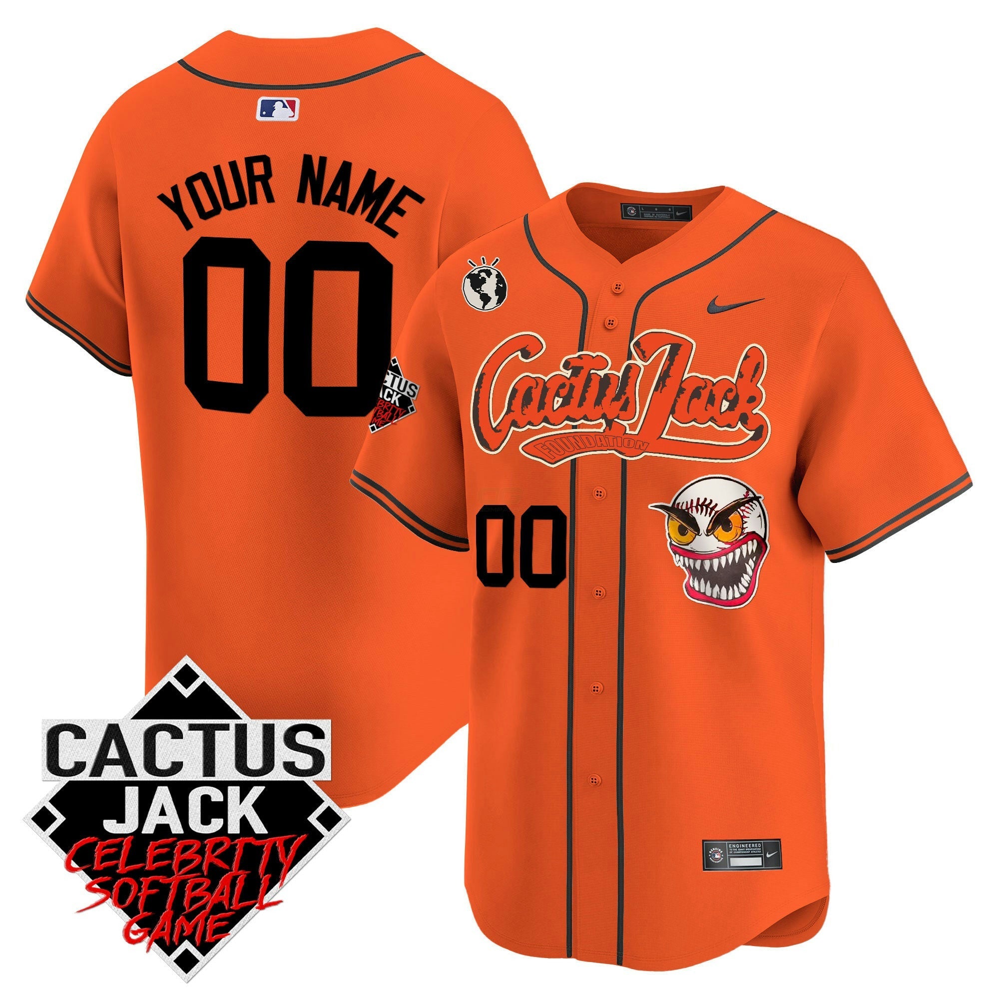 Camisa MLB Cactus Jack Celebrity Softball Game Patch Vapor Premier Limited Jersey – Stitched