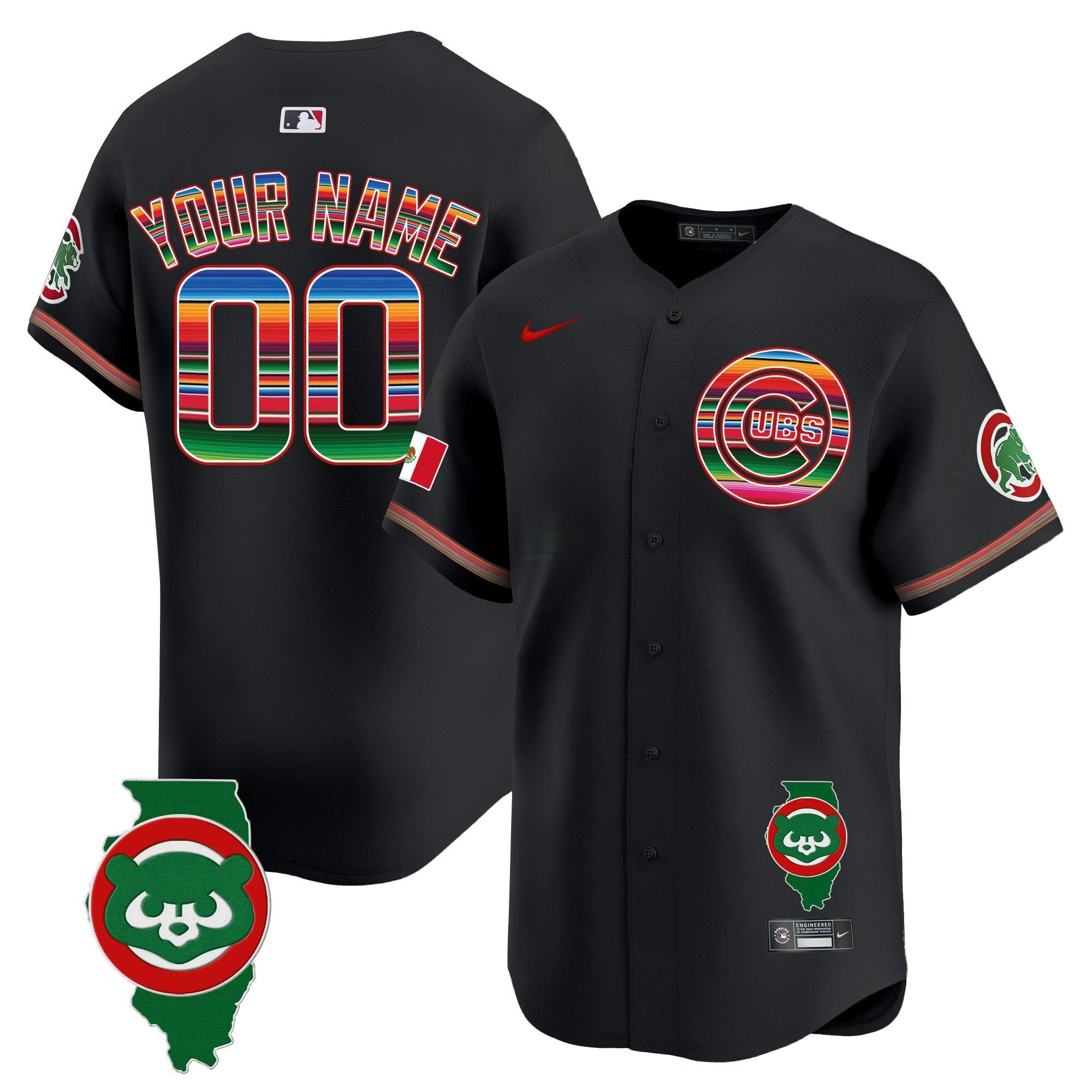 Camisa MLB Chicago Mexico Illinois Patch Vapor Premier Limited Jersey