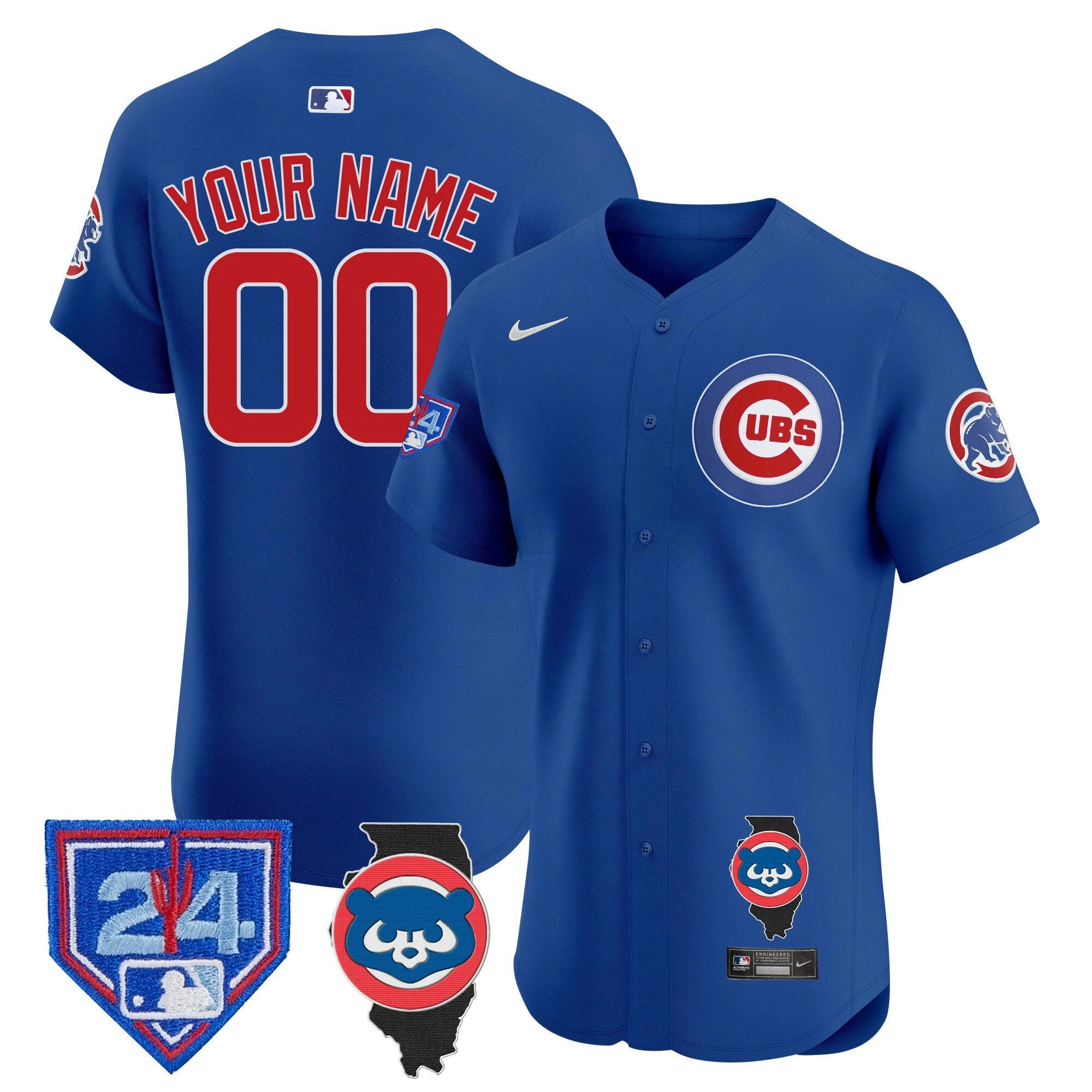 Camisa MLB Chicago Spring Training & Illinois Patch Vapor Premier Elite Jersey