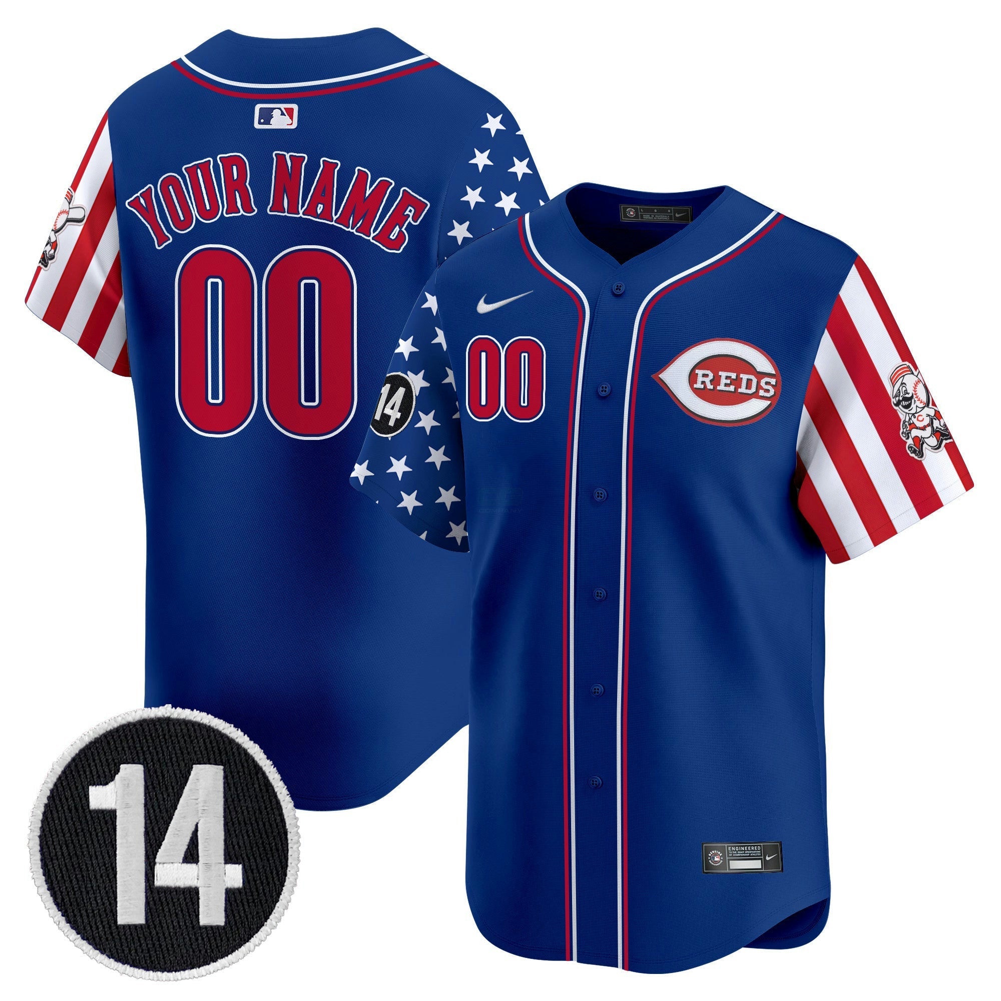 Camisa MLB Cincinnati 2025 Independence Day Vapor Premier Limited Jersey – Pete Rose Patch
