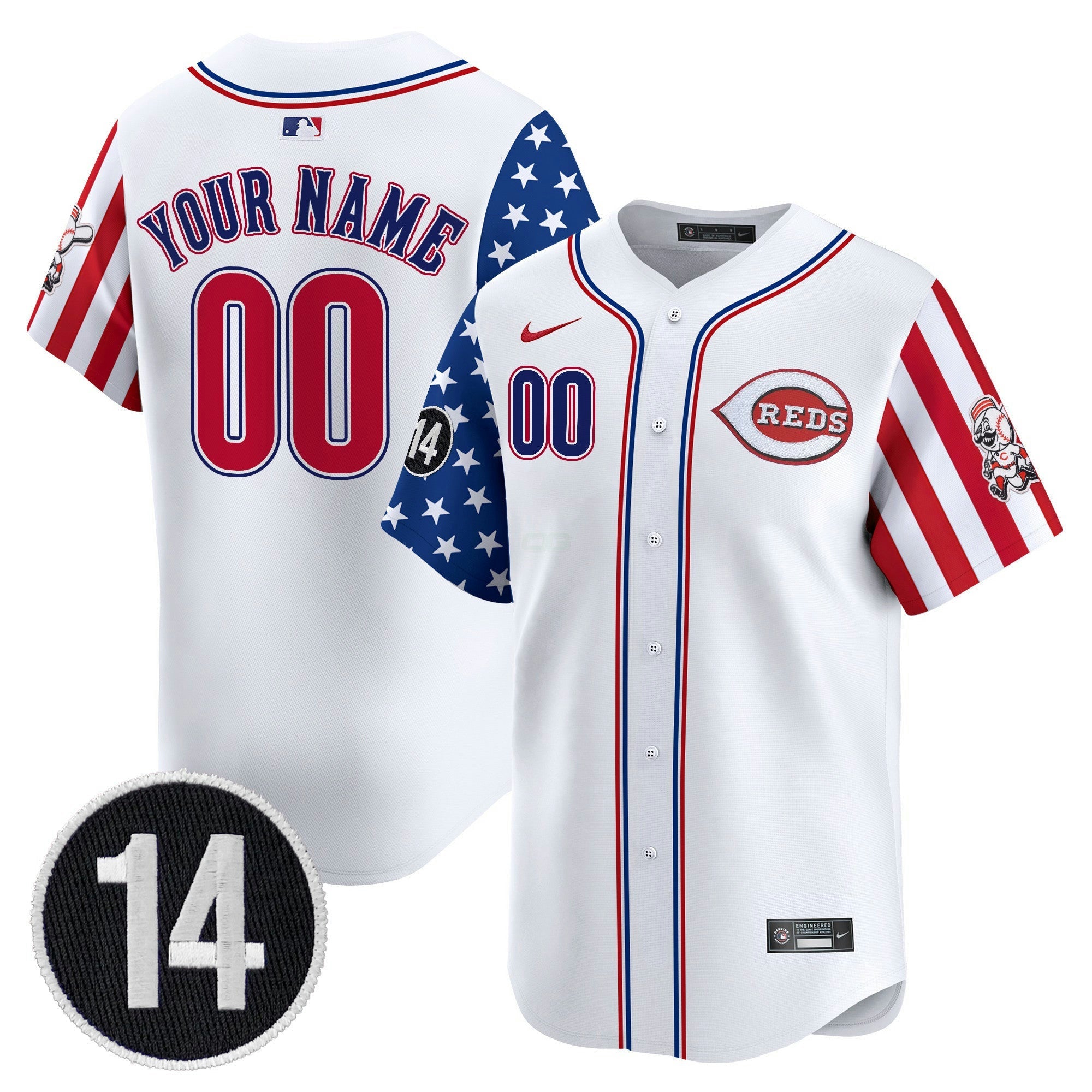Camisa MLB Cincinnati 2025 Independence Day Vapor Premier Limited Jersey – Pete Rose Patch