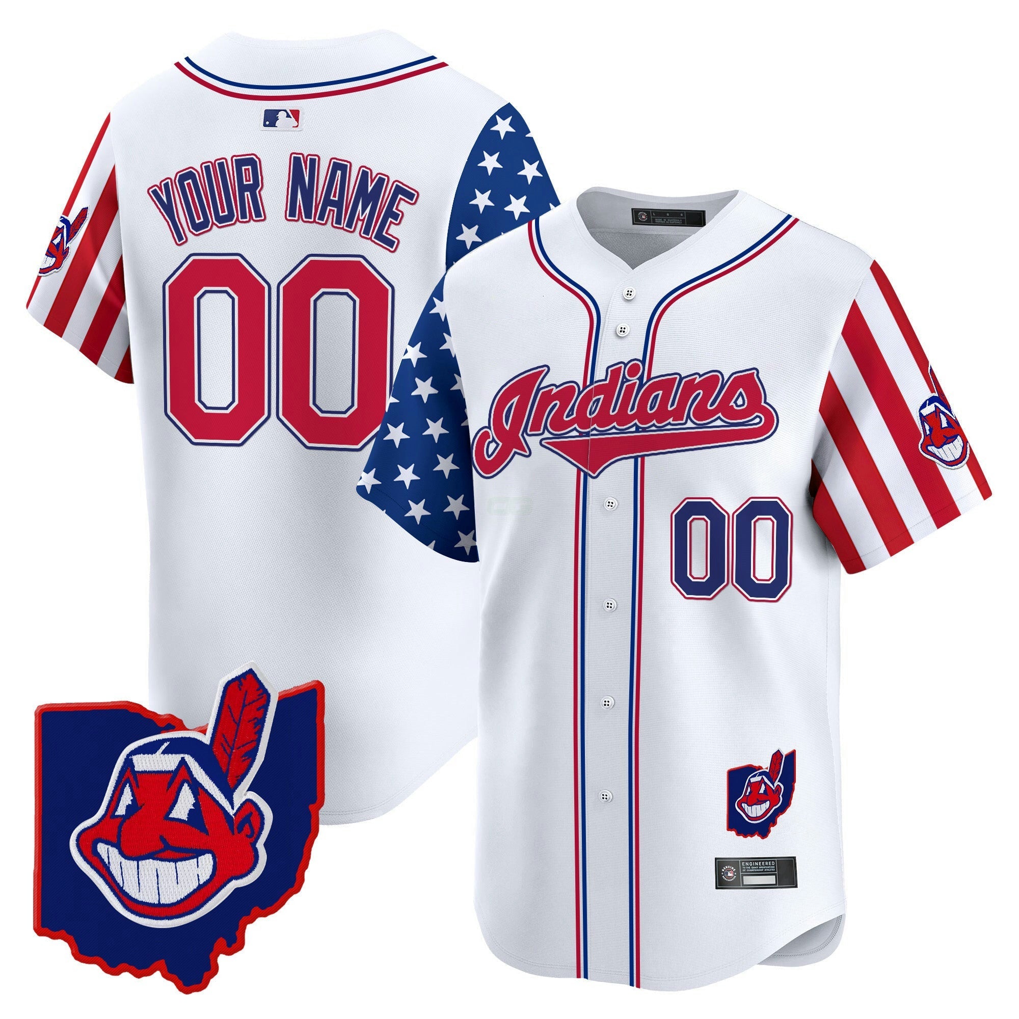 Camisa MLB Cleveland Indians 2025 Independence Day Vapor Premier Limited Jersey