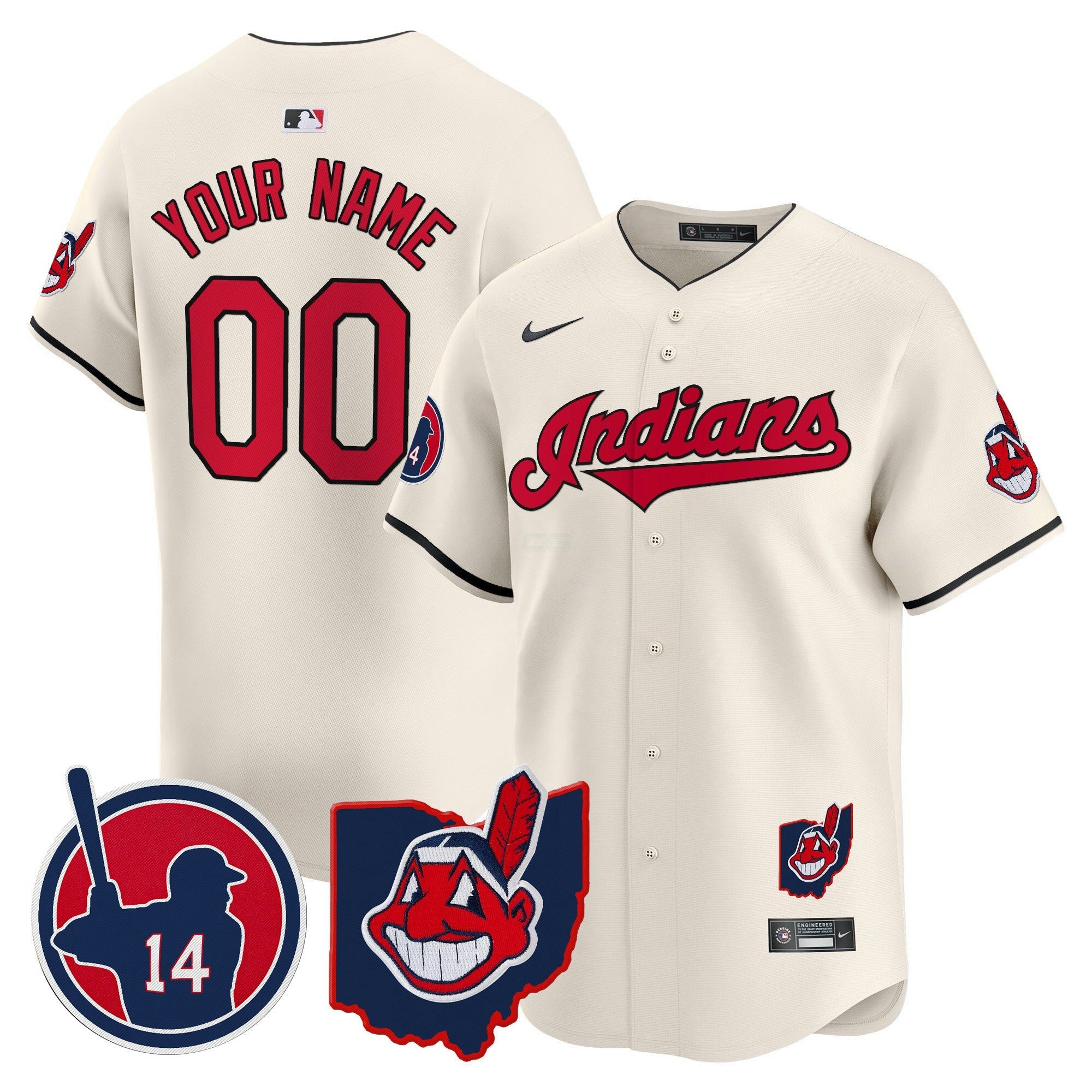 Camisa MLB Cleveland Indians Larry Doby Patch Vapor Premier Limited Jersey