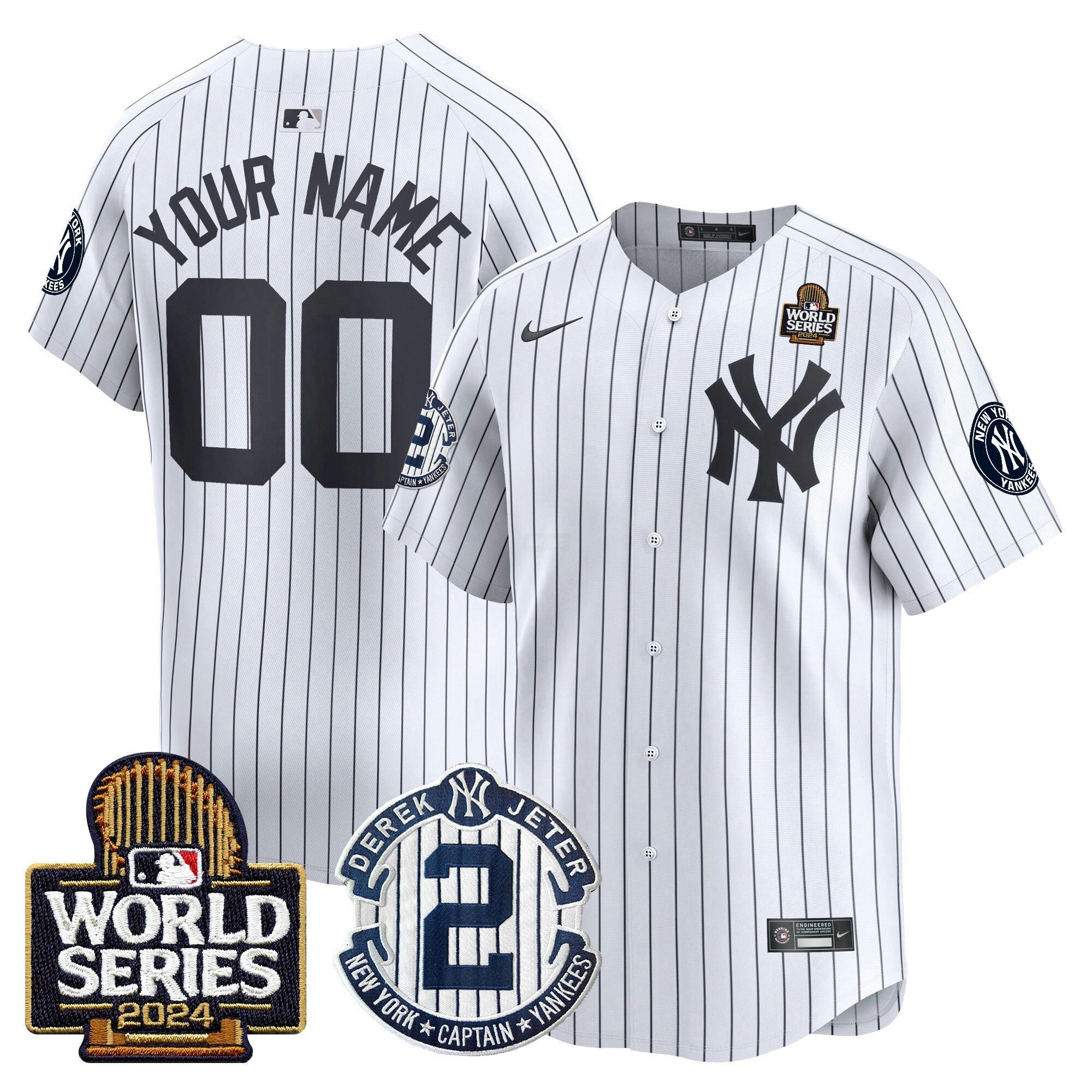 Camisa MLB Derek Jeter Patch 2024 World Series Vapor Premier Limited Jersey