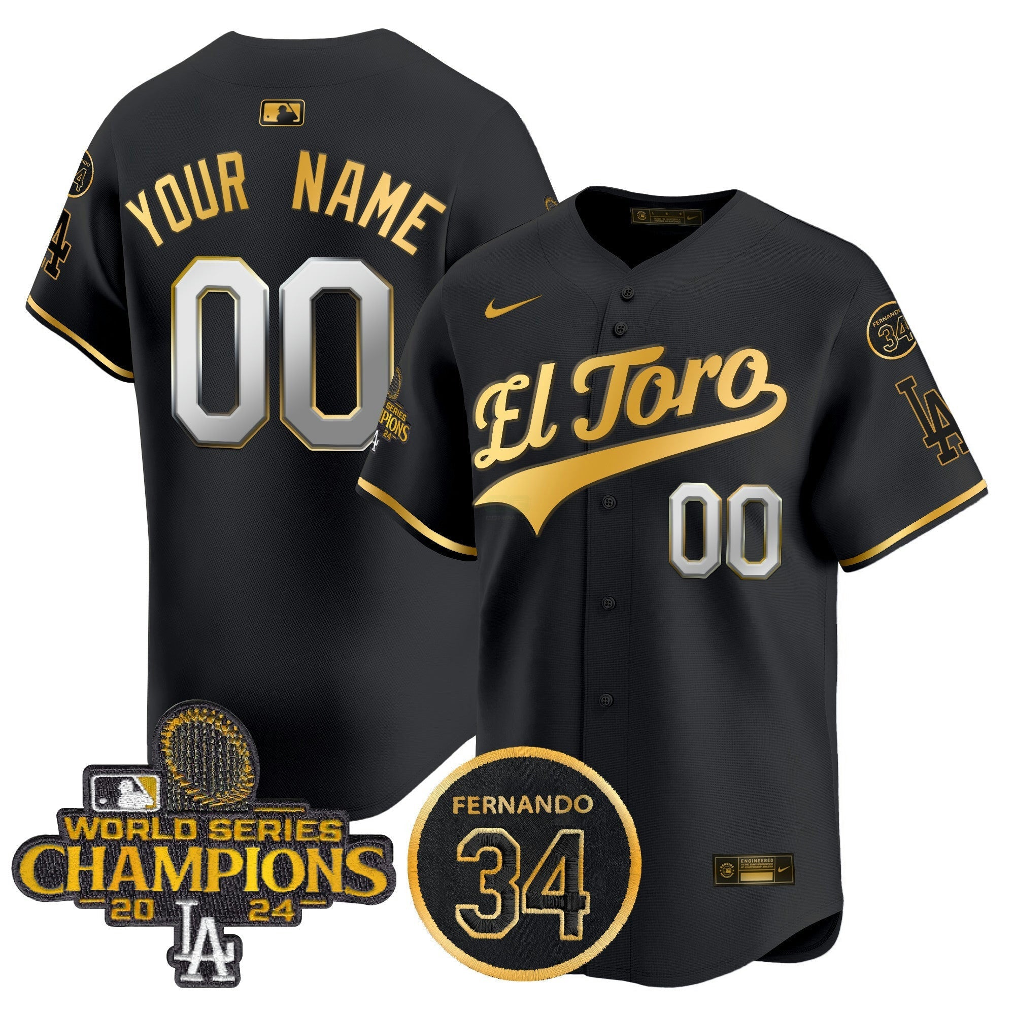 Camisa MLB El Toro 2024 World Series Champions Patch Vapor Premier Limited Jersey