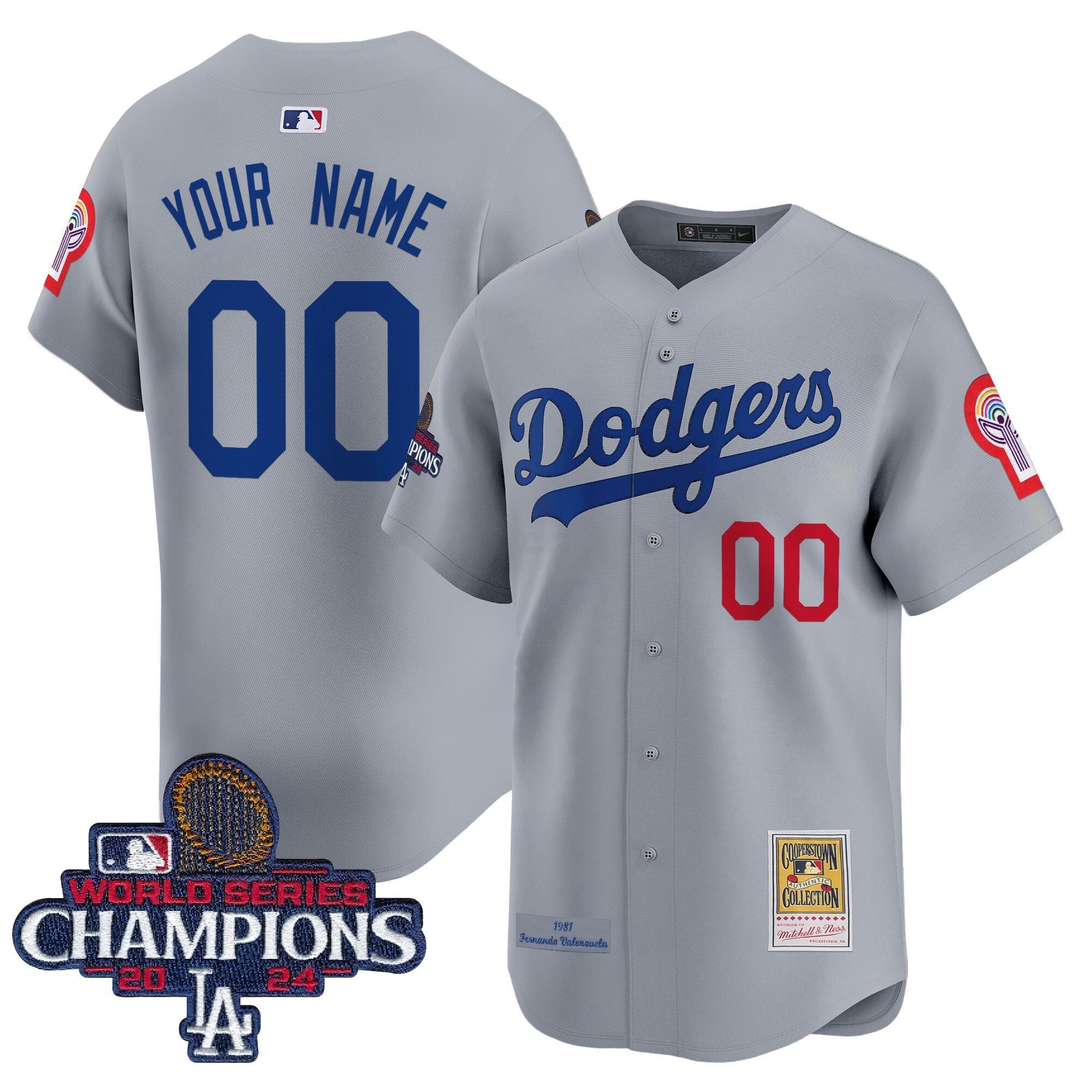 Camisa MLB Fernando 1981 & 2024 World Series Champions Patch Cooperstown Jersey