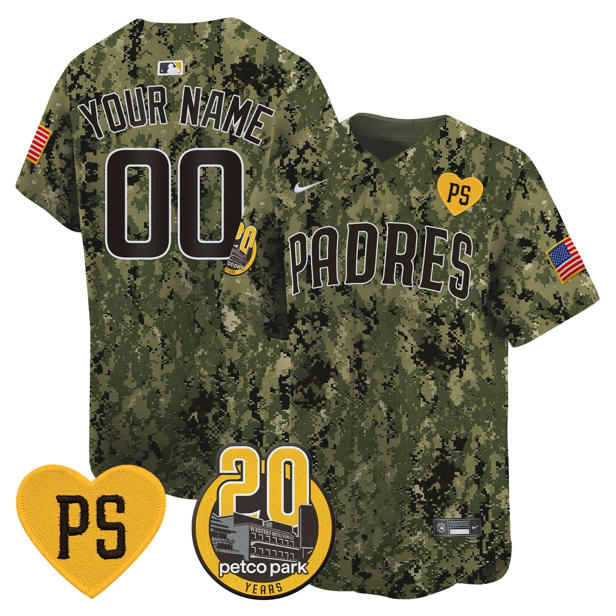 Camisa MLB “For Peter” & Petco Park 20th Patch USMC Vapor Premier Limited Jersey V2