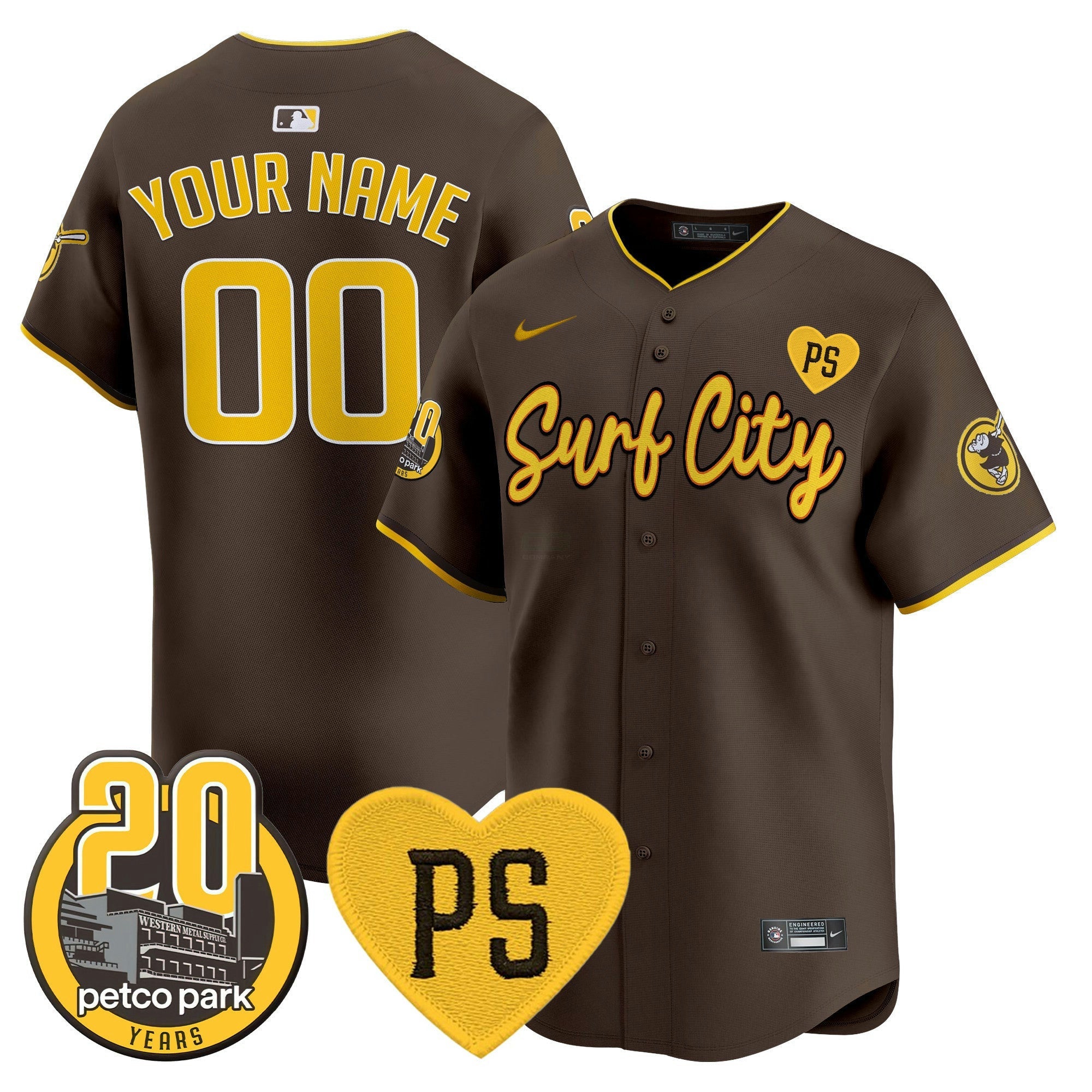 Camisa MLB “For Peter” & Petco Park 20th Patch Vapor Premier Limited Jersey V3