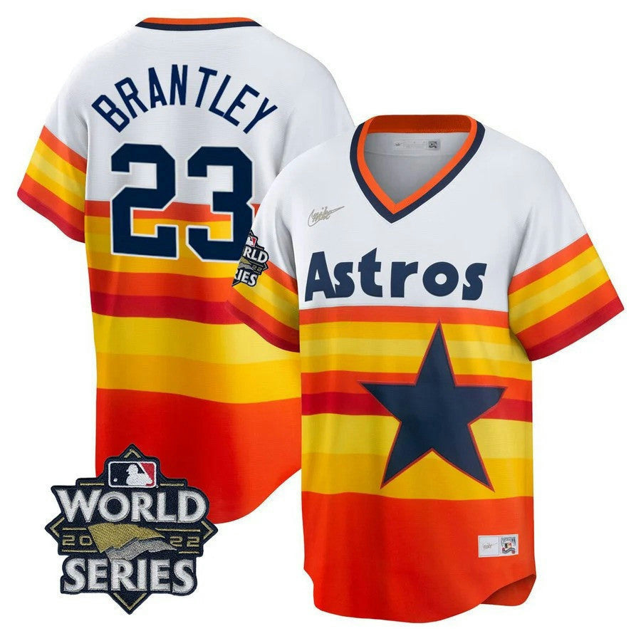 Camisa MLB Houston 2022 World Series Branca Home Cooperstown Collection Player Jersey