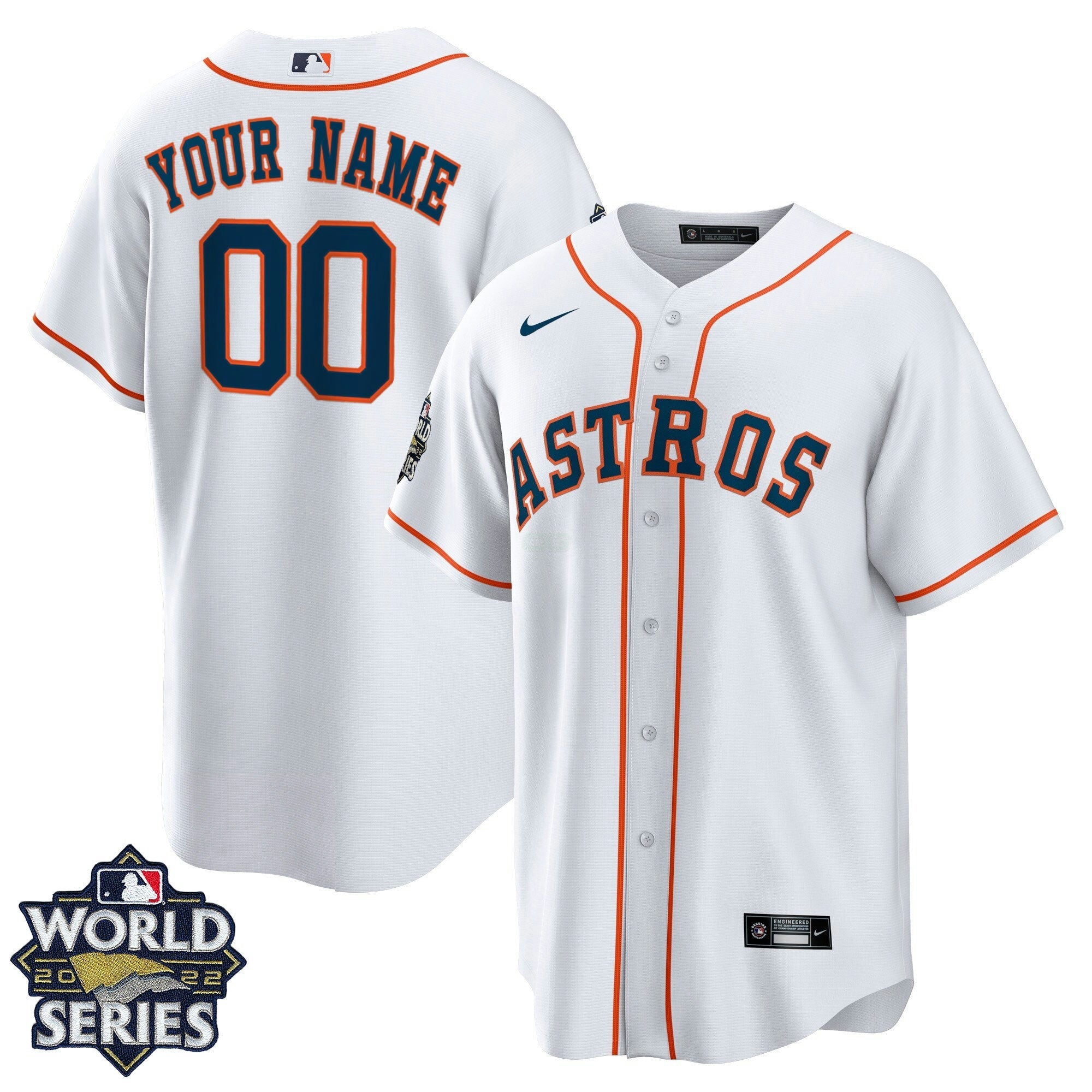Camisa MLB Houston 2022 World Series Custom Name And Number Home Player Jersey – Branca