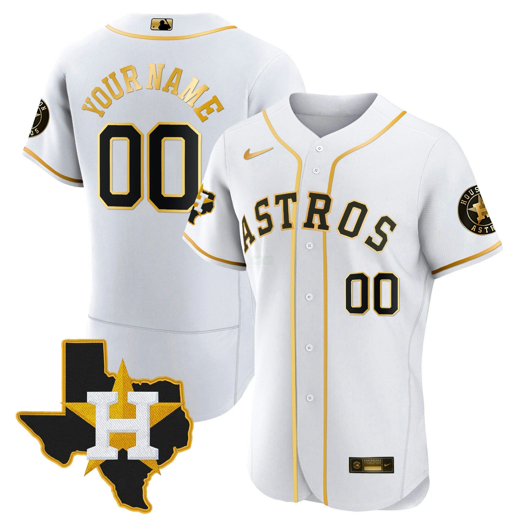 Camisa MLB Houston 2024 Dourada Jersey – Texas Patch