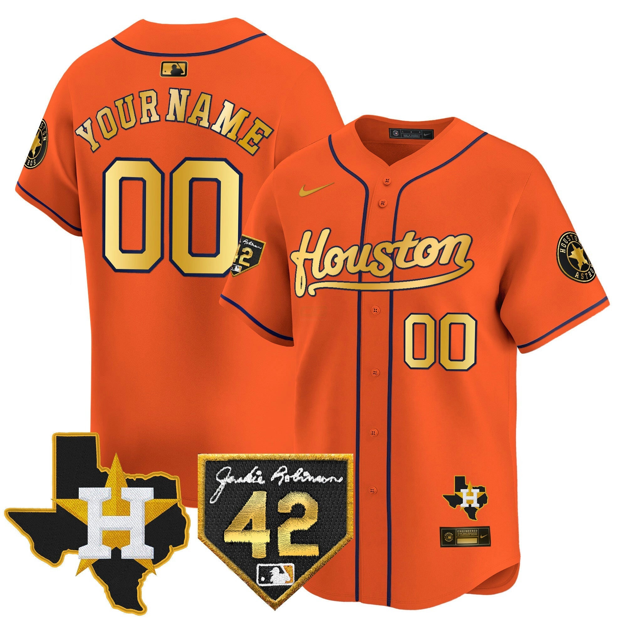 Camisa MLB Houston 2024 Jackie Robinson Patch Vapor Premier Limited Jersey