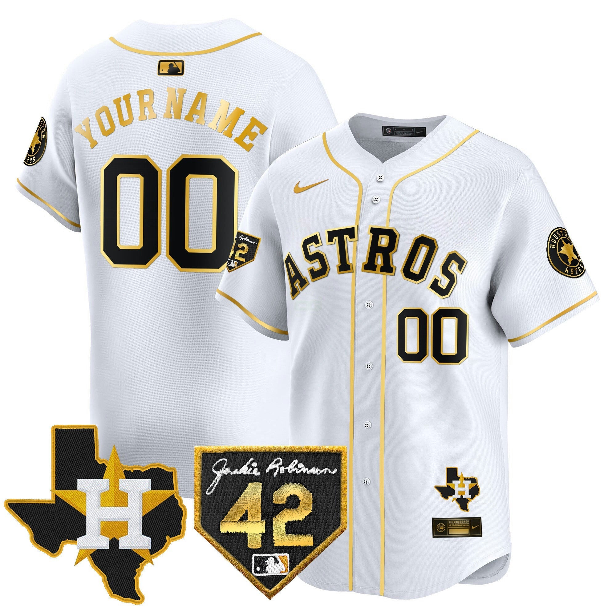 Camisa MLB Houston 2024 Robinson & Texas Patch Vapor Premier Limited Jersey