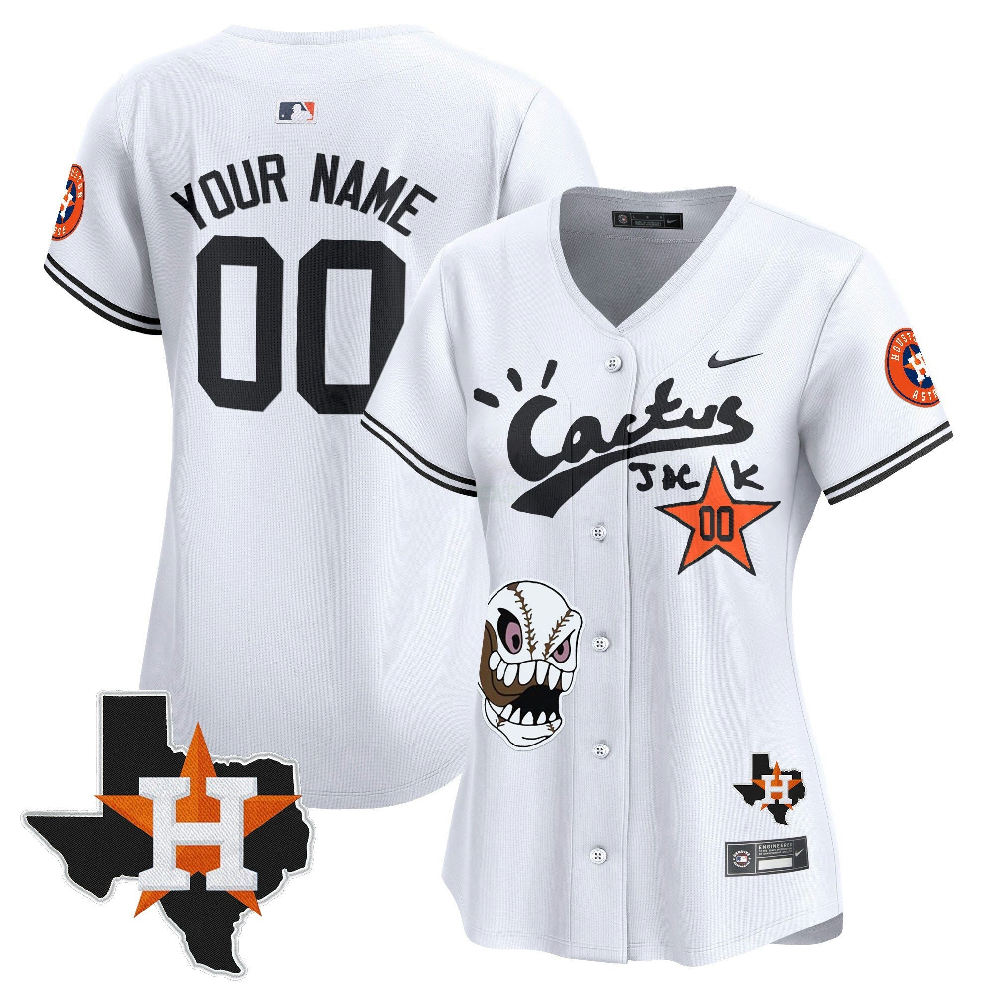 Camisa MLB Houston Cactus Jack Patch Vapor Premier Limited Jersey