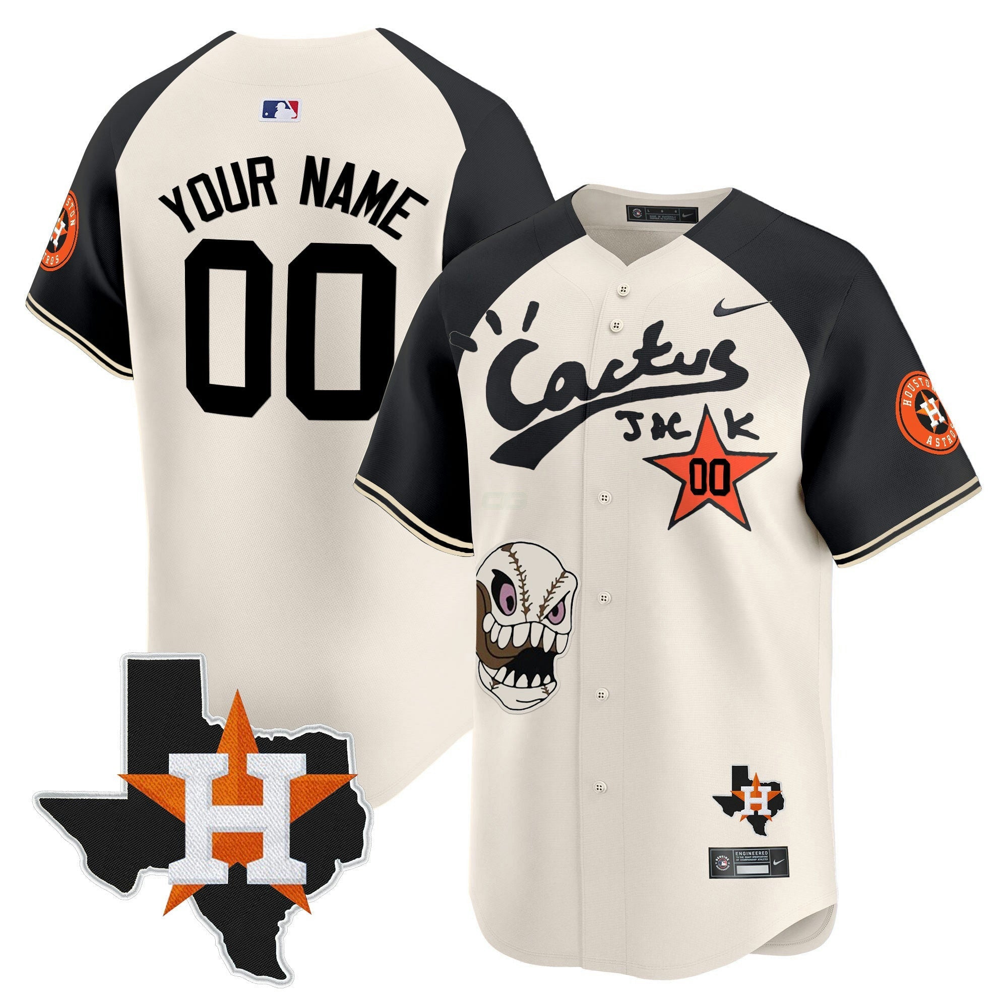 Camisa MLB Houston Cactus Jack Patch Vapor Premier Limited Jersey