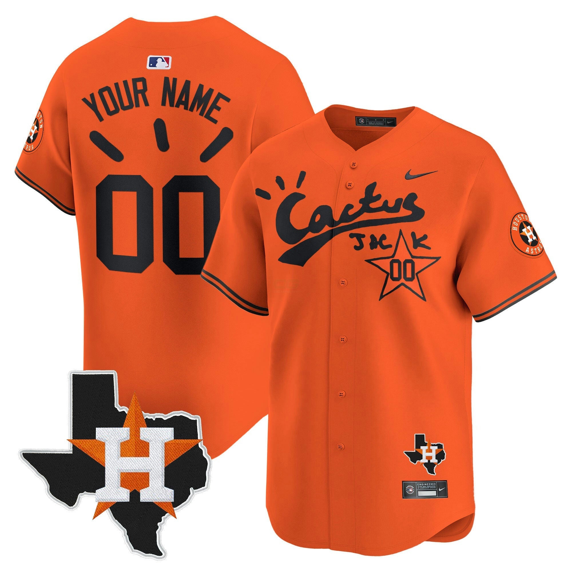 Camisa MLB Houston Cactus Jack Patch Vapor Premier Limited Jersey V10 – Stitched