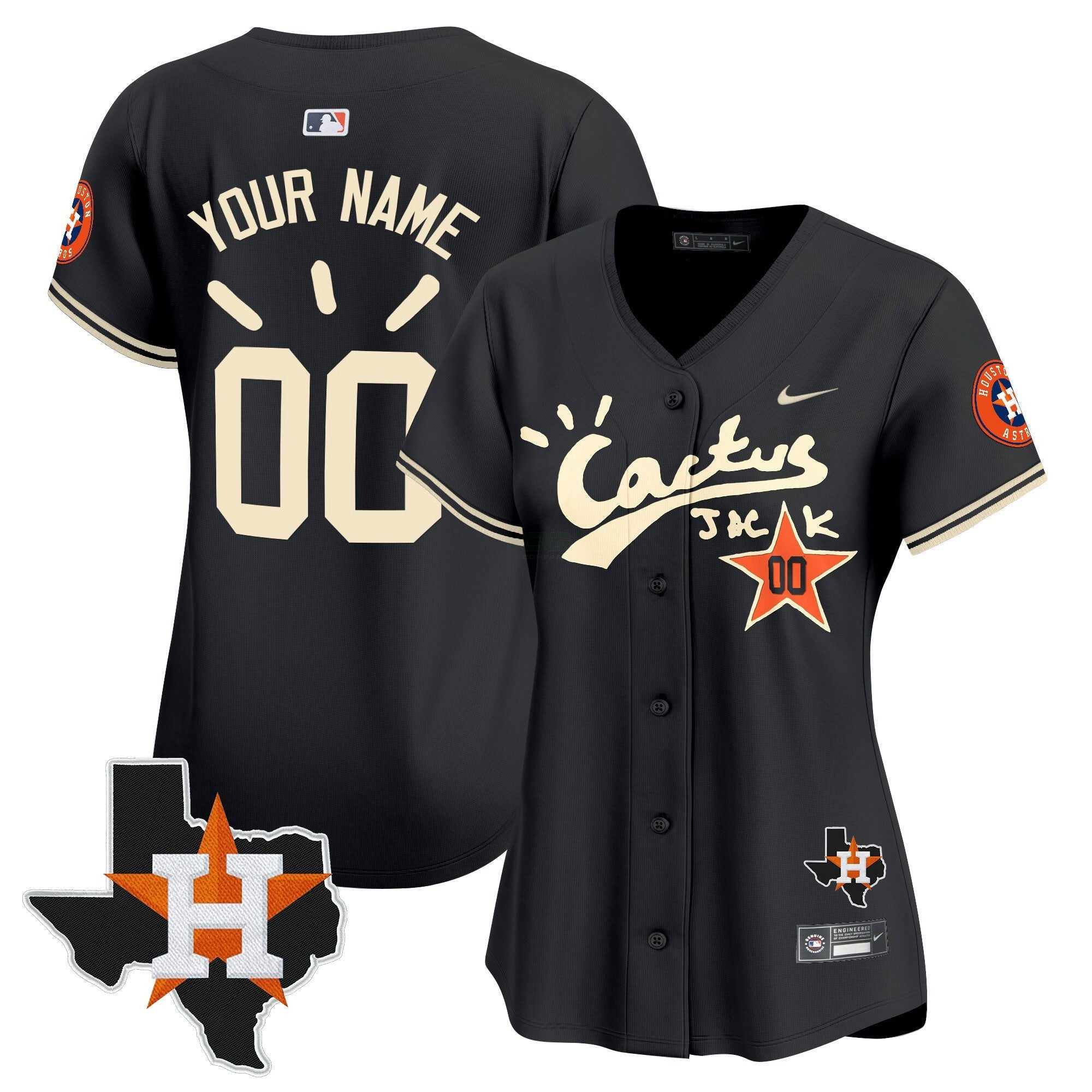 Camisa MLB Houston Cactus Jack Patch Vapor Premier Limited Jersey V10 – Stitched