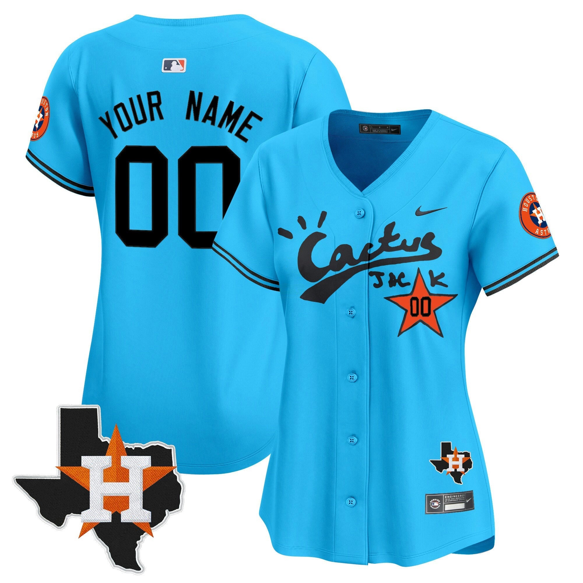 Camisa MLB Houston Cactus Jack Patch Vapor Premier Limited Jersey V11 – Stitched