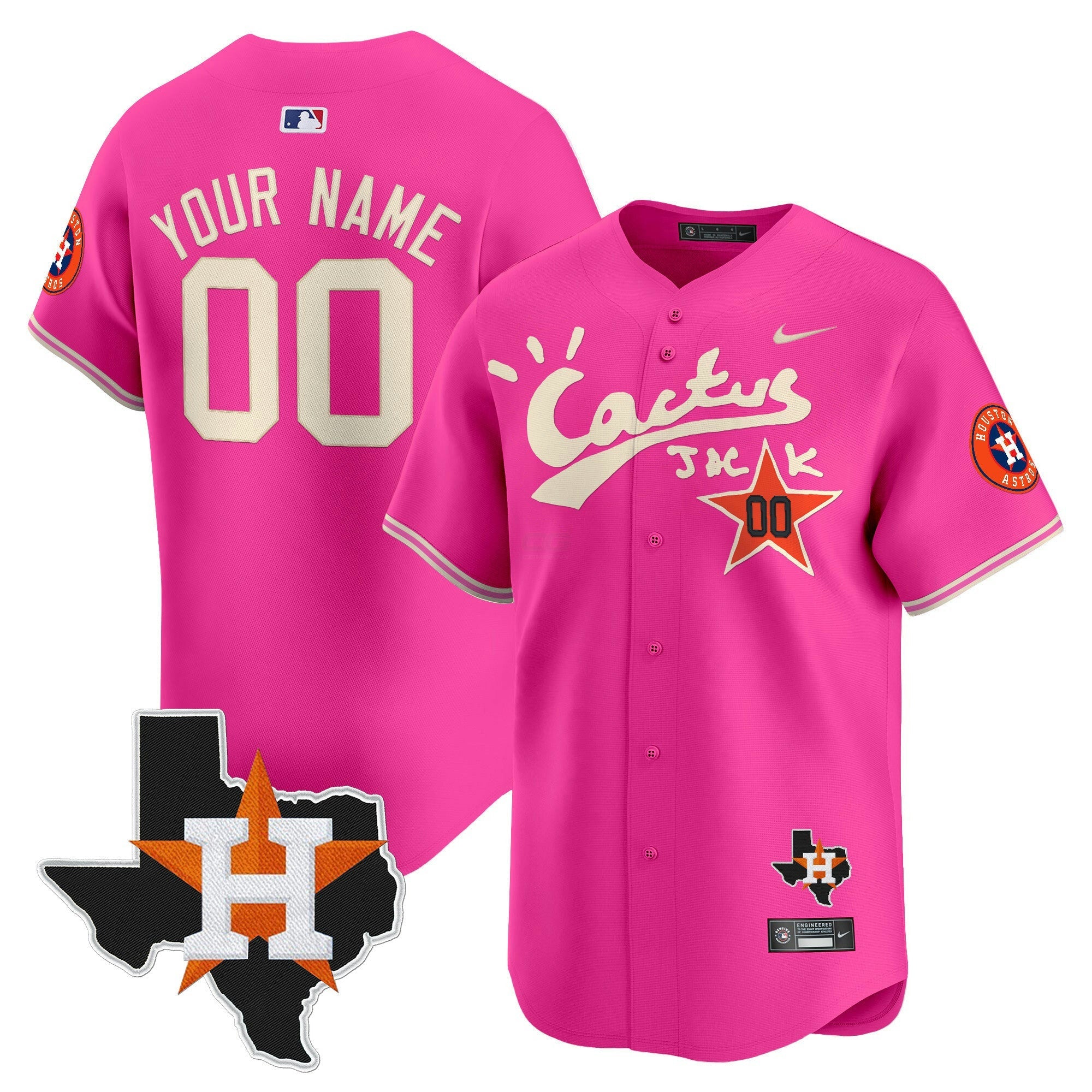 Camisa MLB Houston Cactus Jack Patch Vapor Premier Limited Jersey V11 – Stitched