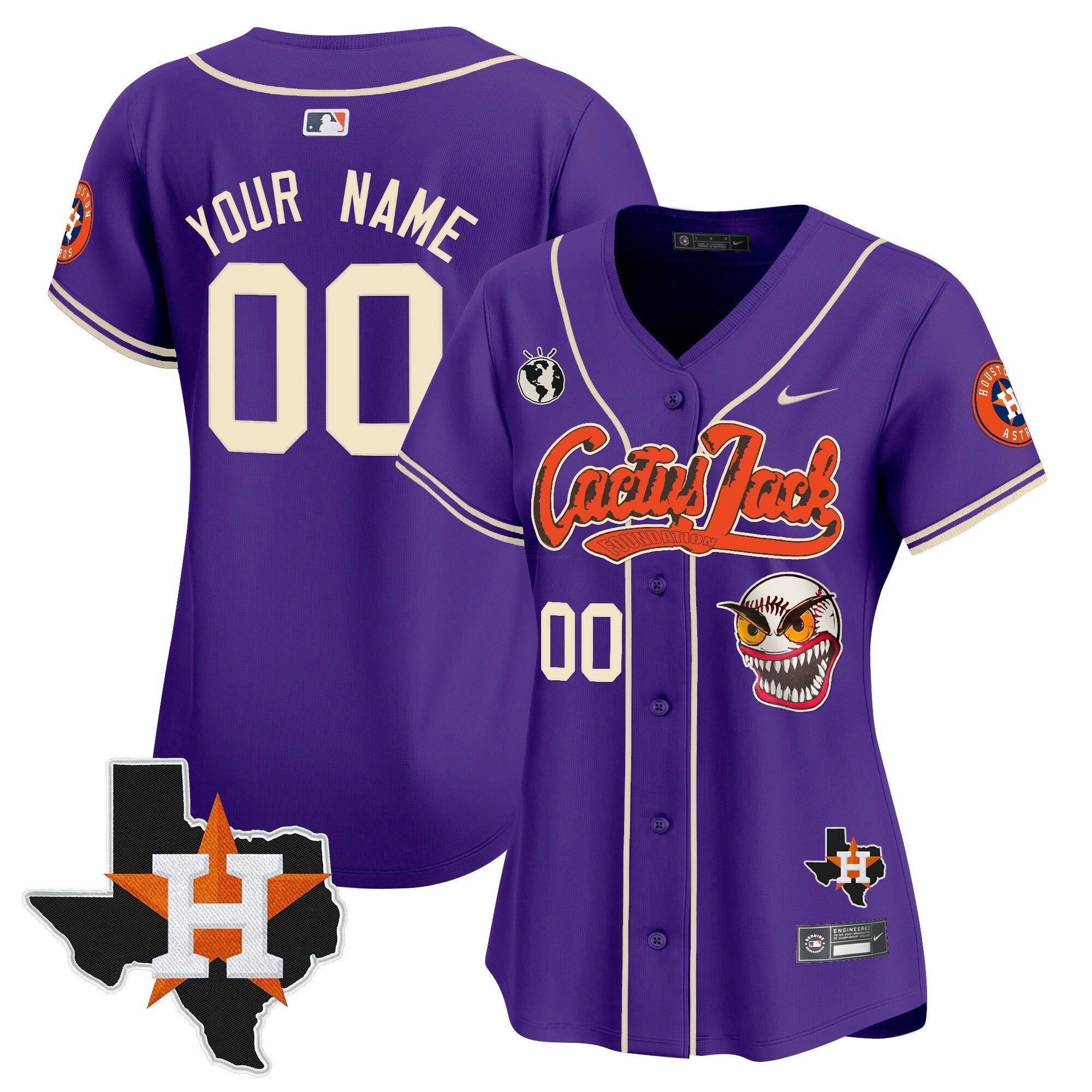 Camisa MLB Houston Cactus Jack Patch Vapor Premier Limited Jersey V12 – Stitched