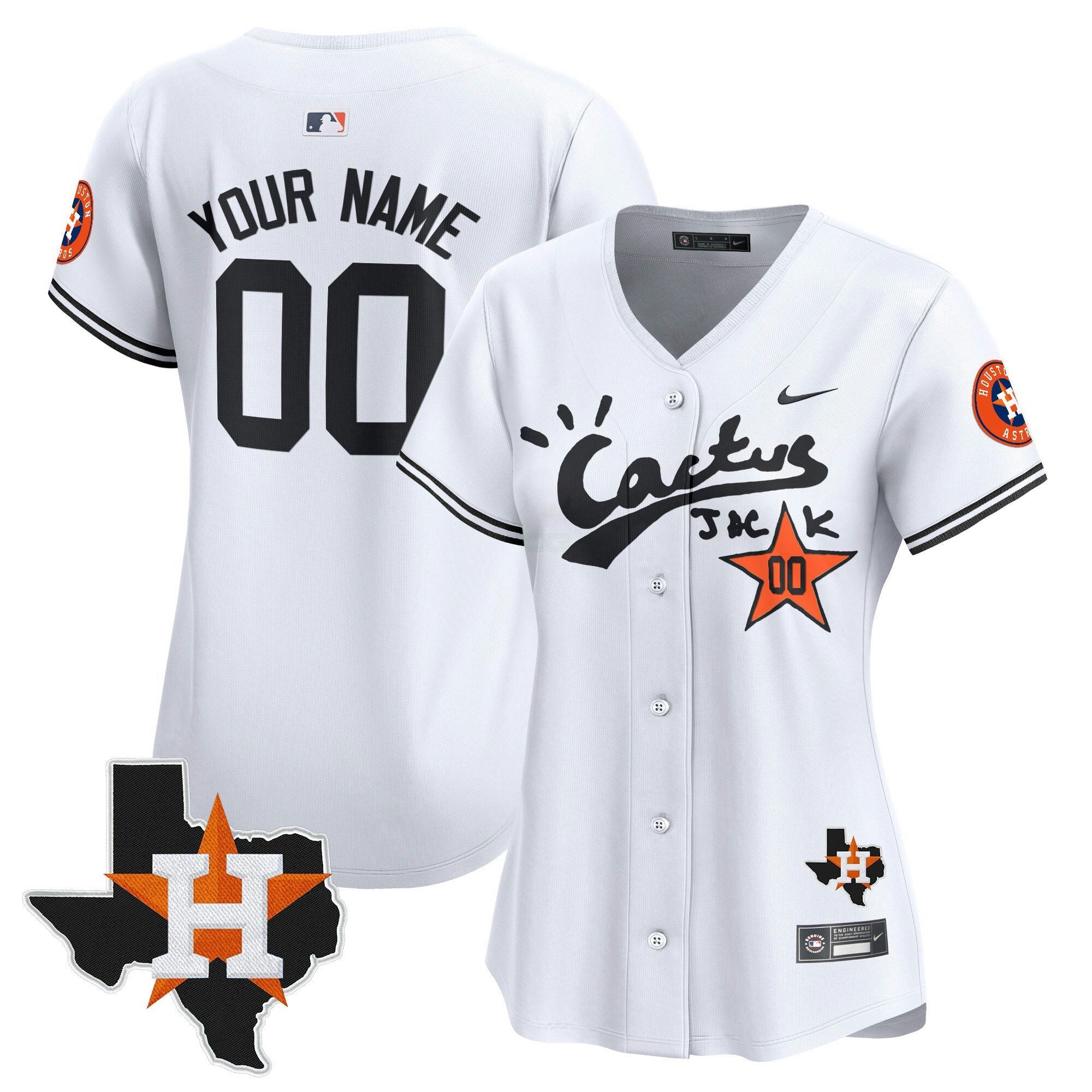 Camisa MLB Houston Cactus Jack Patch Vapor Premier Limited Jersey V7 – Stitched