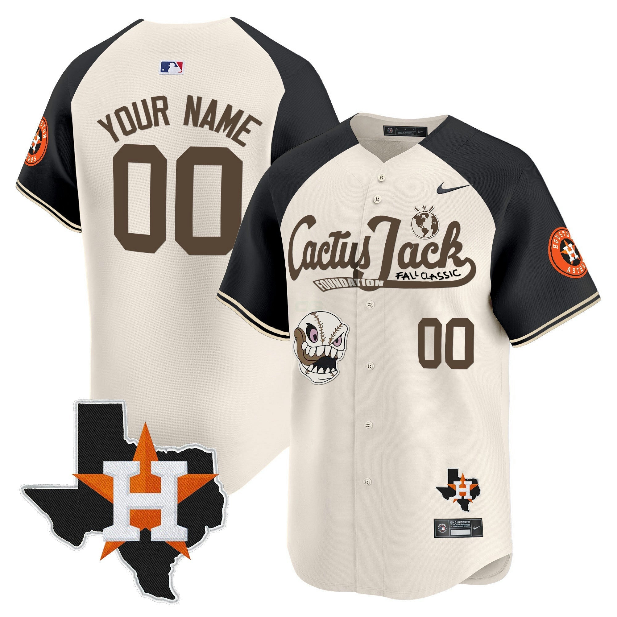 Camisa MLB Houston Cactus Jack Patch Vapor Premier Limited Jersey V8 – Stitched