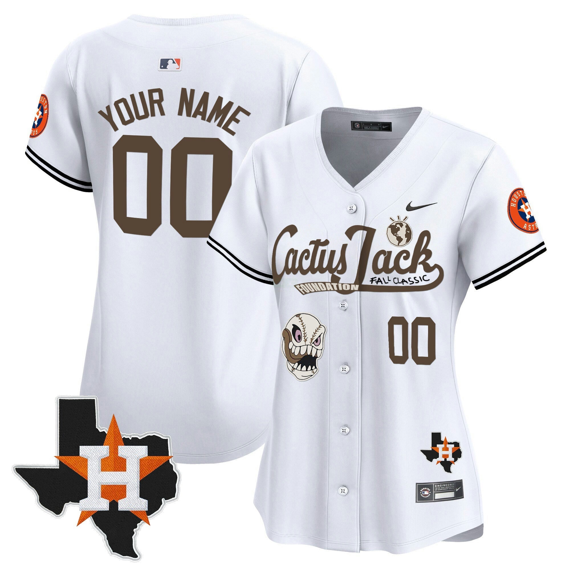 Camisa MLB Houston Cactus Jack Patch Vapor Premier Limited Jersey V8 – Stitched