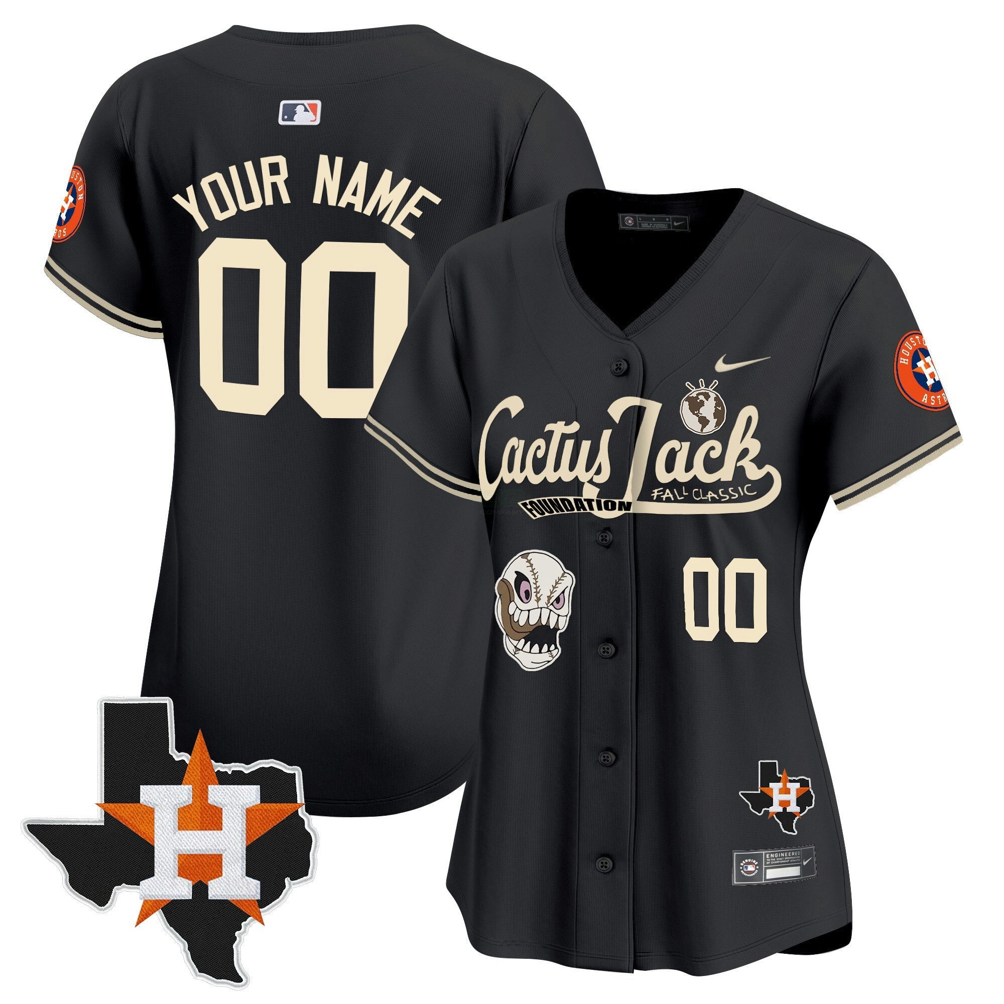 Camisa MLB Houston Cactus Jack Patch Vapor Premier Limited Jersey V8 – Stitched
