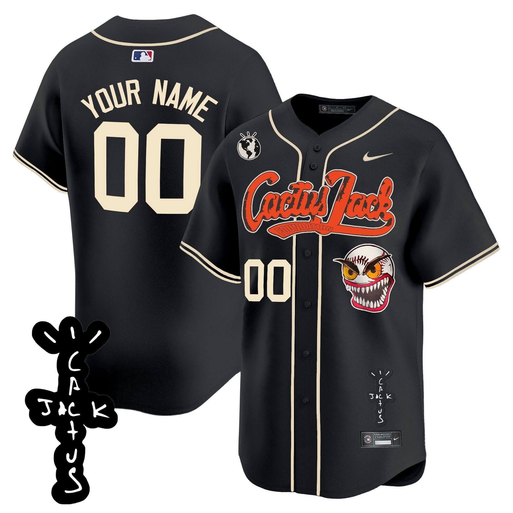 Camisa MLB Houston Cactus Jack Patch Vapor Premier Limited Jersey – Stitched