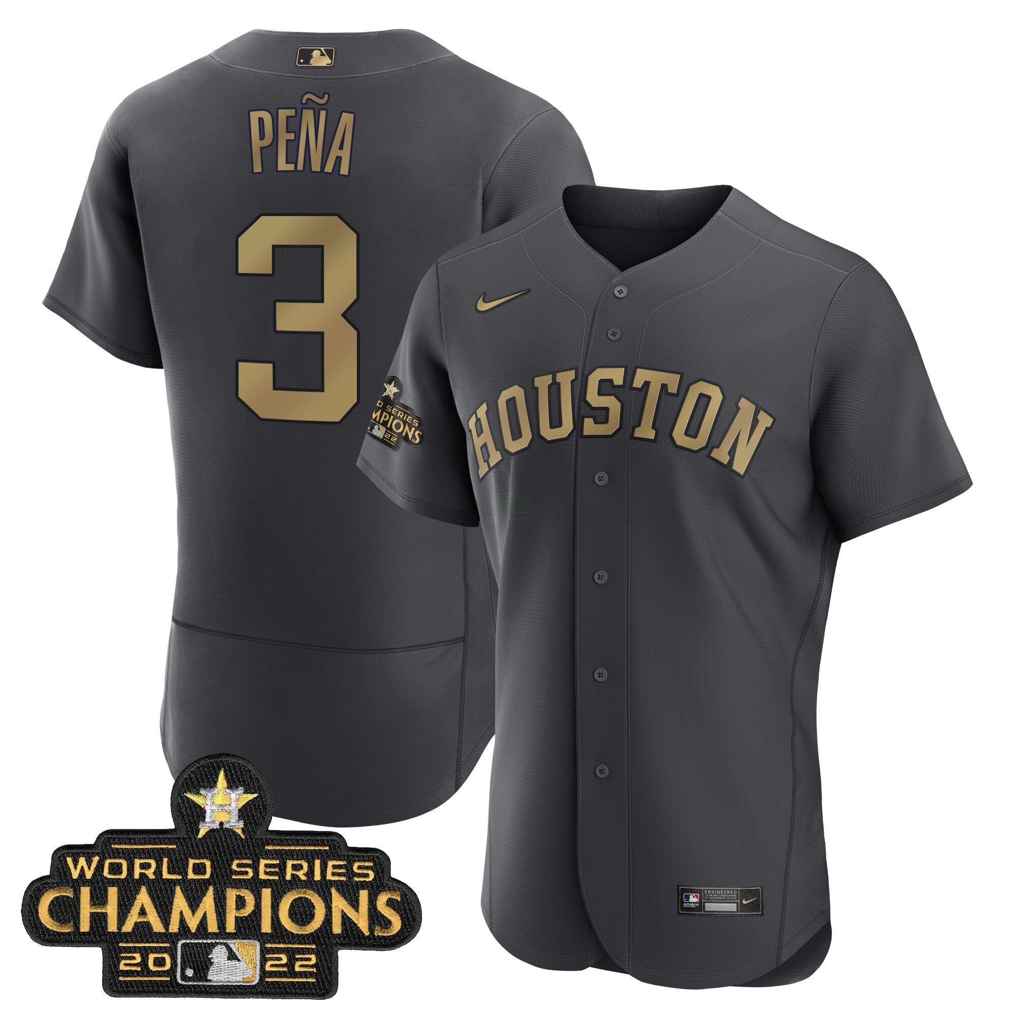 Camisa MLB Houston Charcoal 2023 Champions Jersey