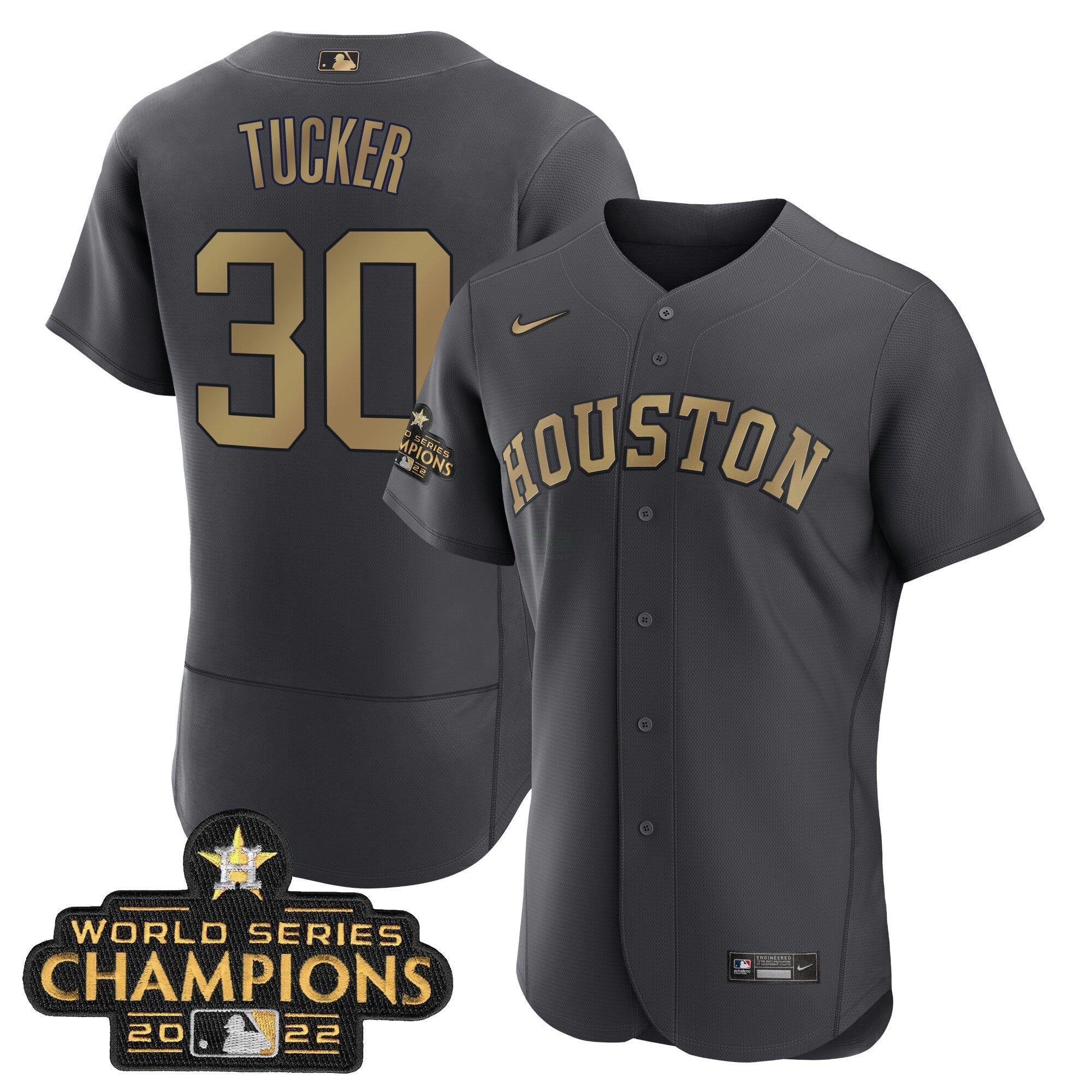 Camisa MLB Houston Charcoal 2023 Champions Jersey