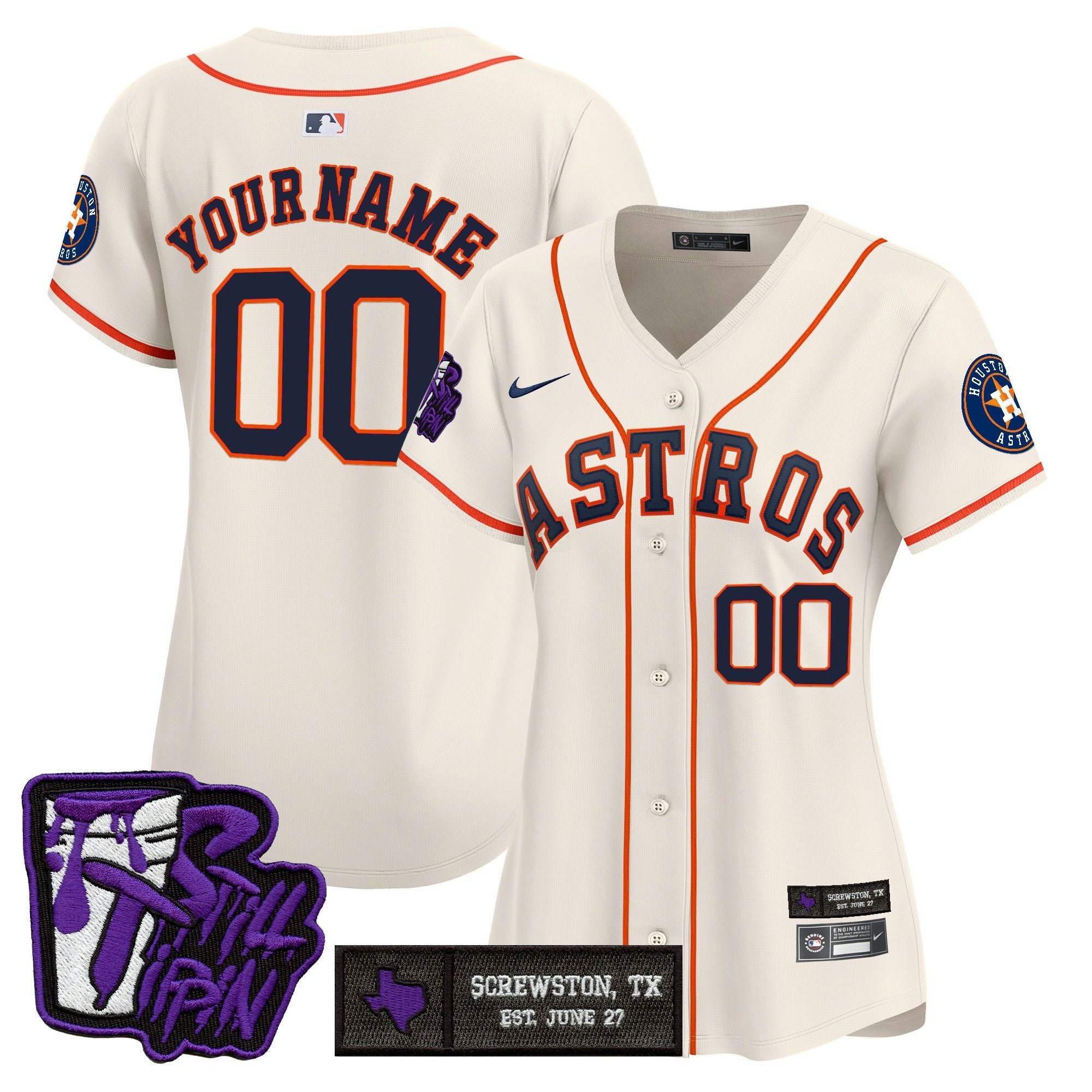 Camisa MLB Houston DJ Screw Still Tippin Purple Patch Vapor Premier Limited Jersey – Stitched