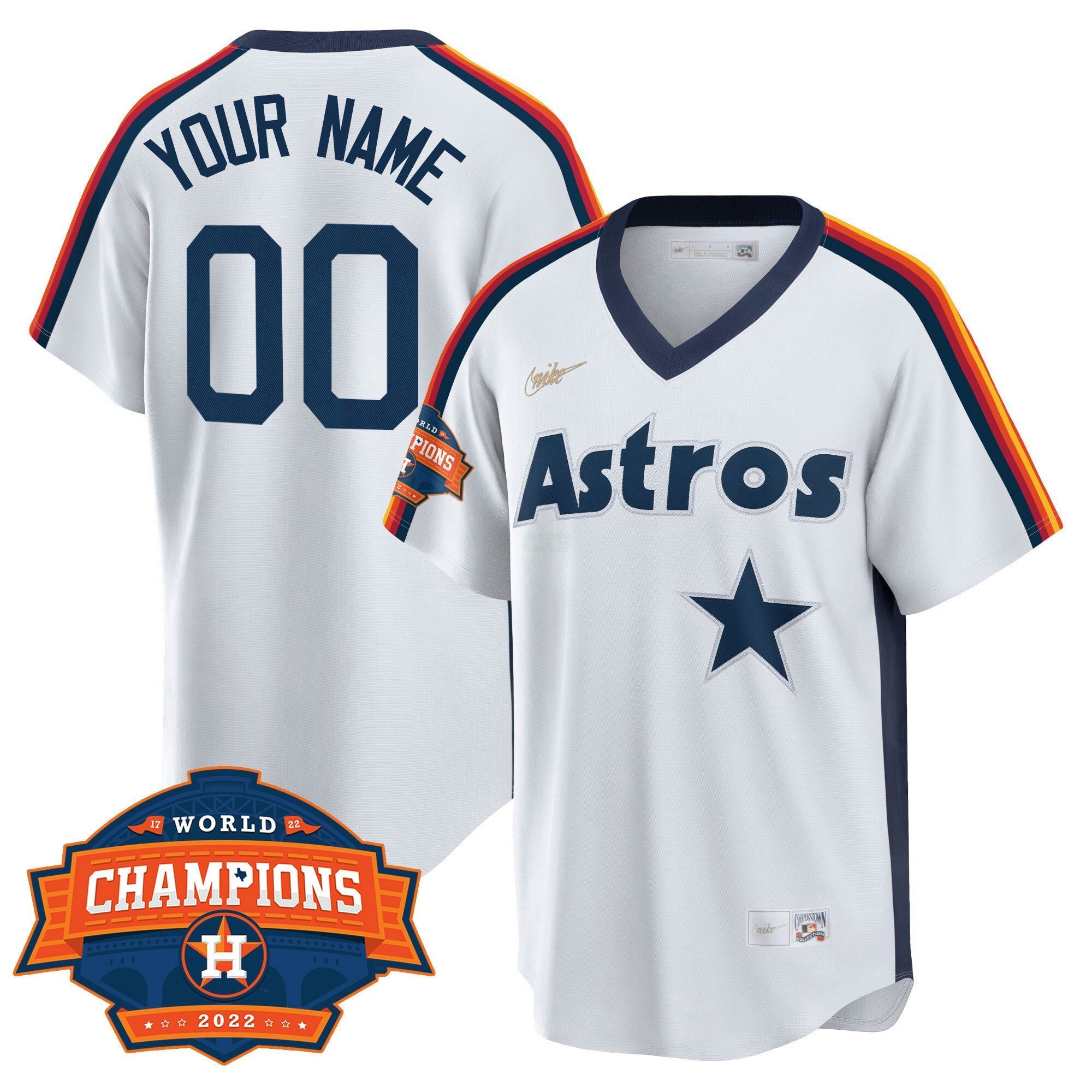 Camisa MLB Houston Home Cooperstown 2022 Champions Limited Custom Name and Number Player Jersey - Home Cooperstown